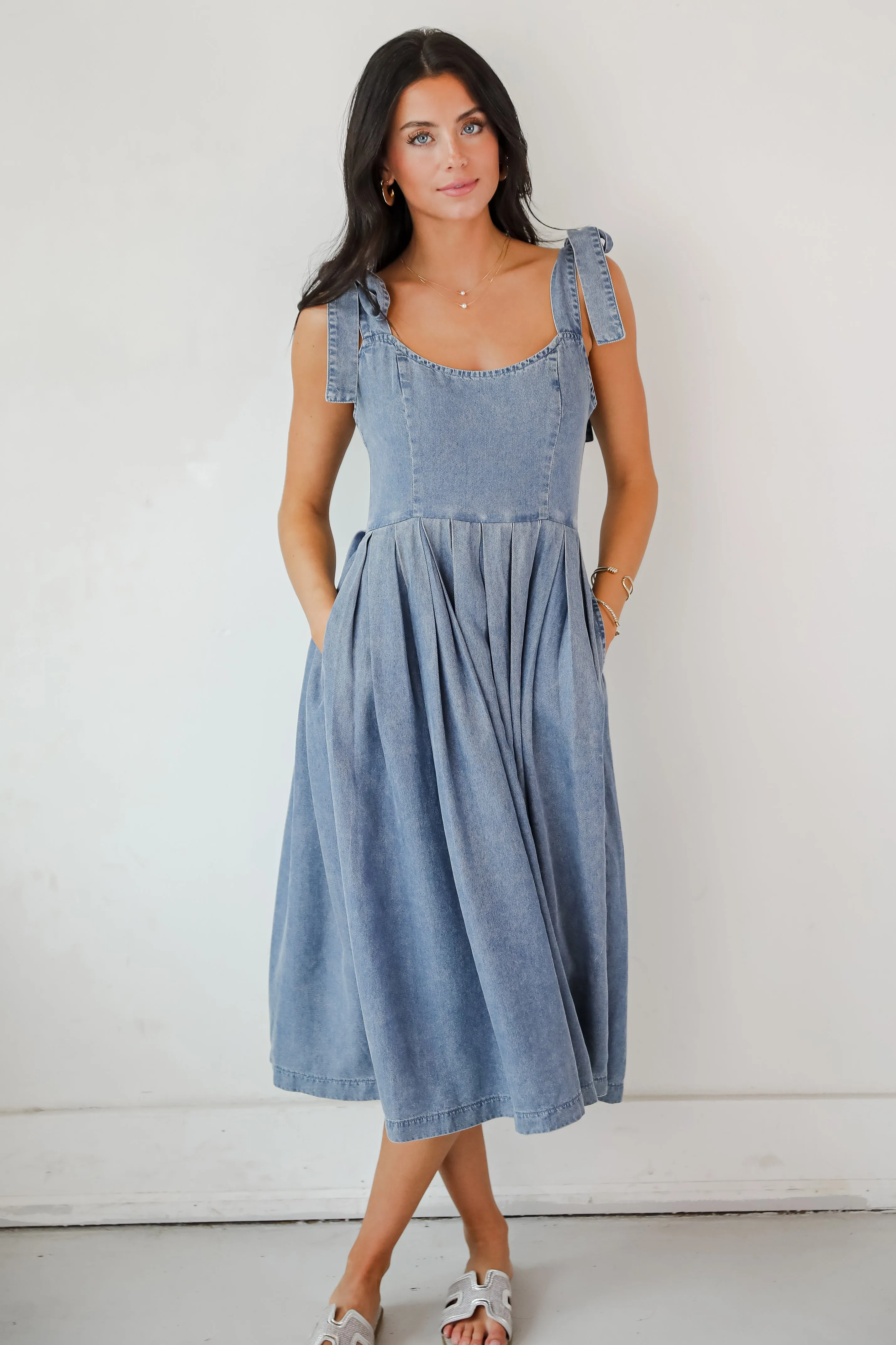 FINAL SALE - Truly Unforgettable Denim Midi Dress