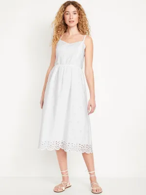 Fit & Flare Eyelet Midi Dress