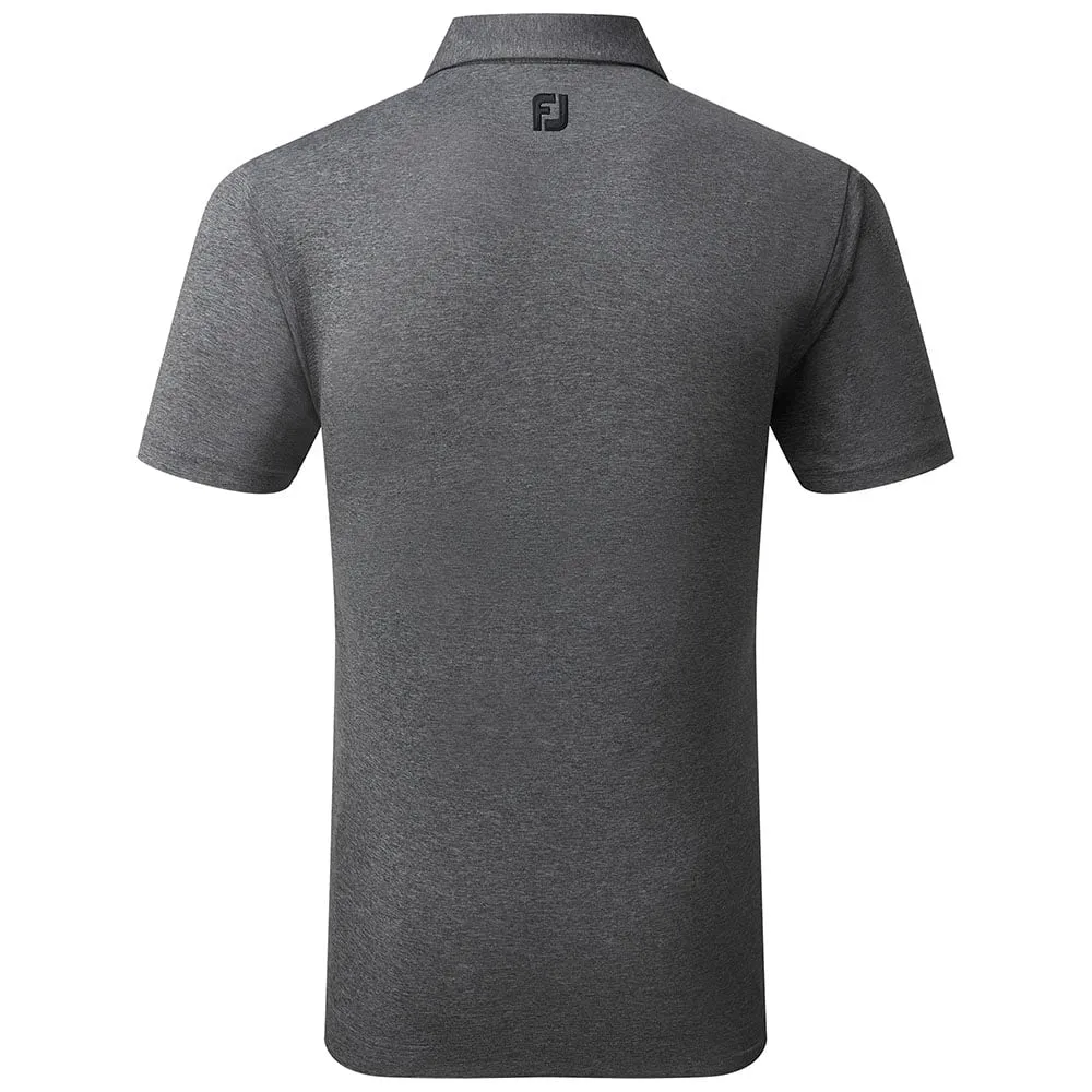 FootJoy Heather Self Collar Polo Shirt - Black Heather