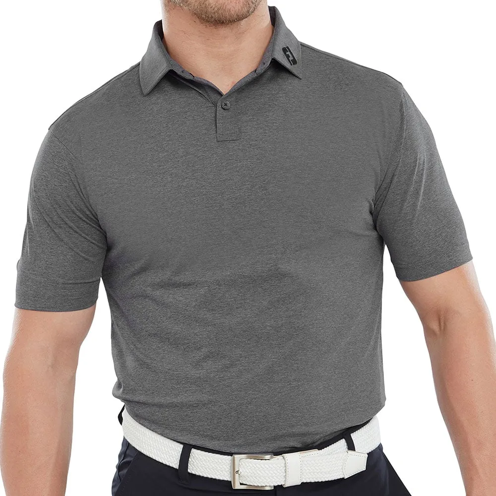 FootJoy Heather Self Collar Polo Shirt - Black Heather
