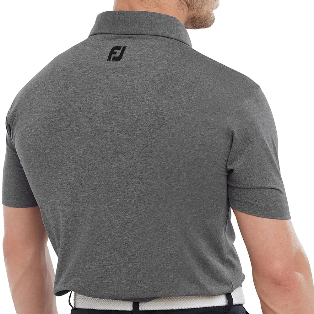 FootJoy Heather Self Collar Polo Shirt - Black Heather