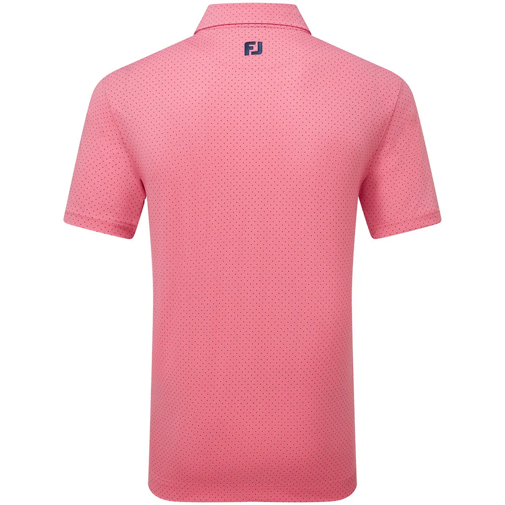 FootJoy Stretch Lisle Dot Print Polo Shirt - Pink Lemonade