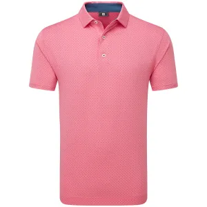 FootJoy Stretch Lisle Dot Print Polo Shirt - Pink Lemonade