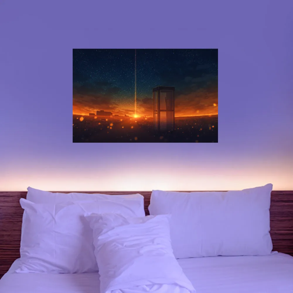 Forgotten Phone Booth Sunset Poster