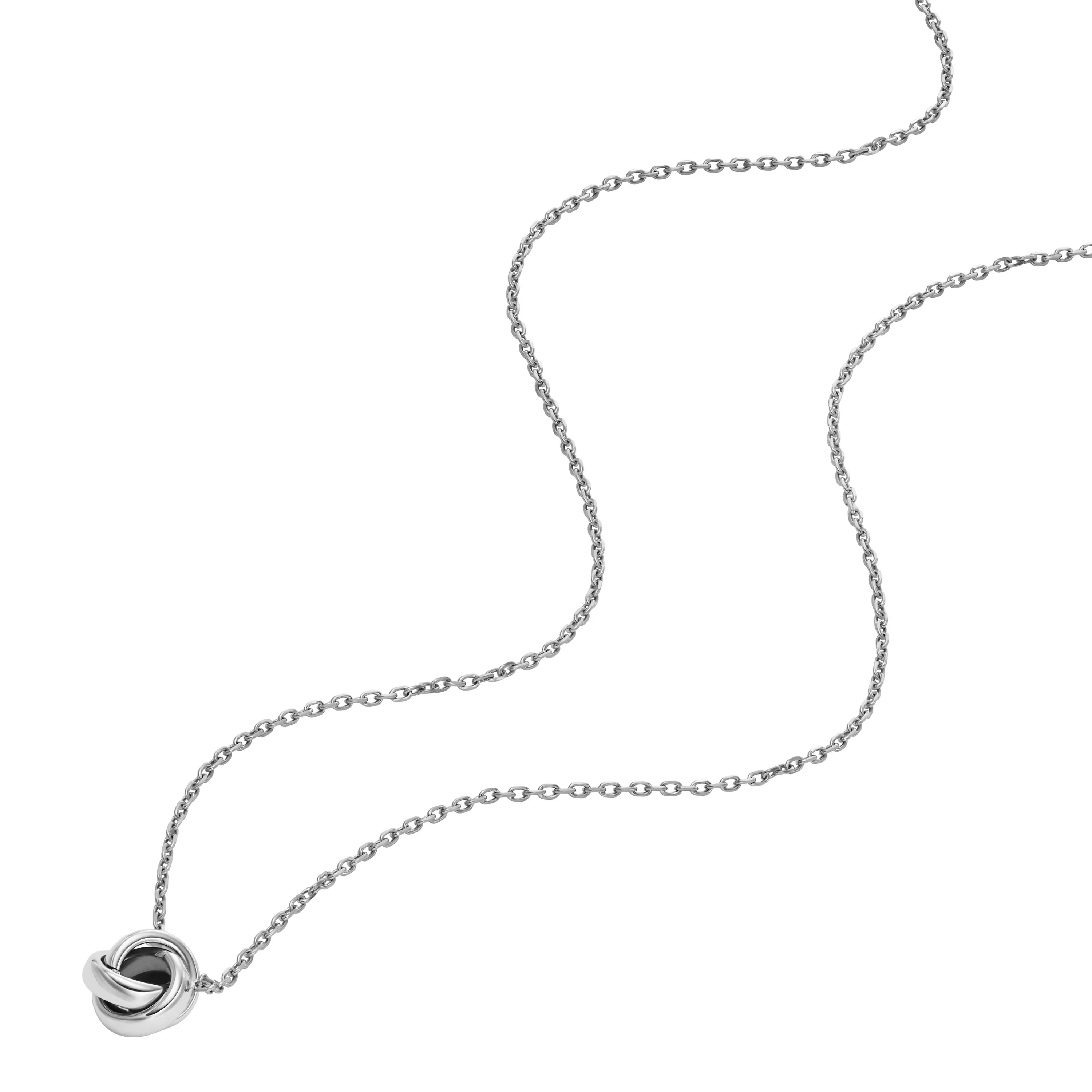 Fossil Women's Love Knot Stainless Steel Station Necklace