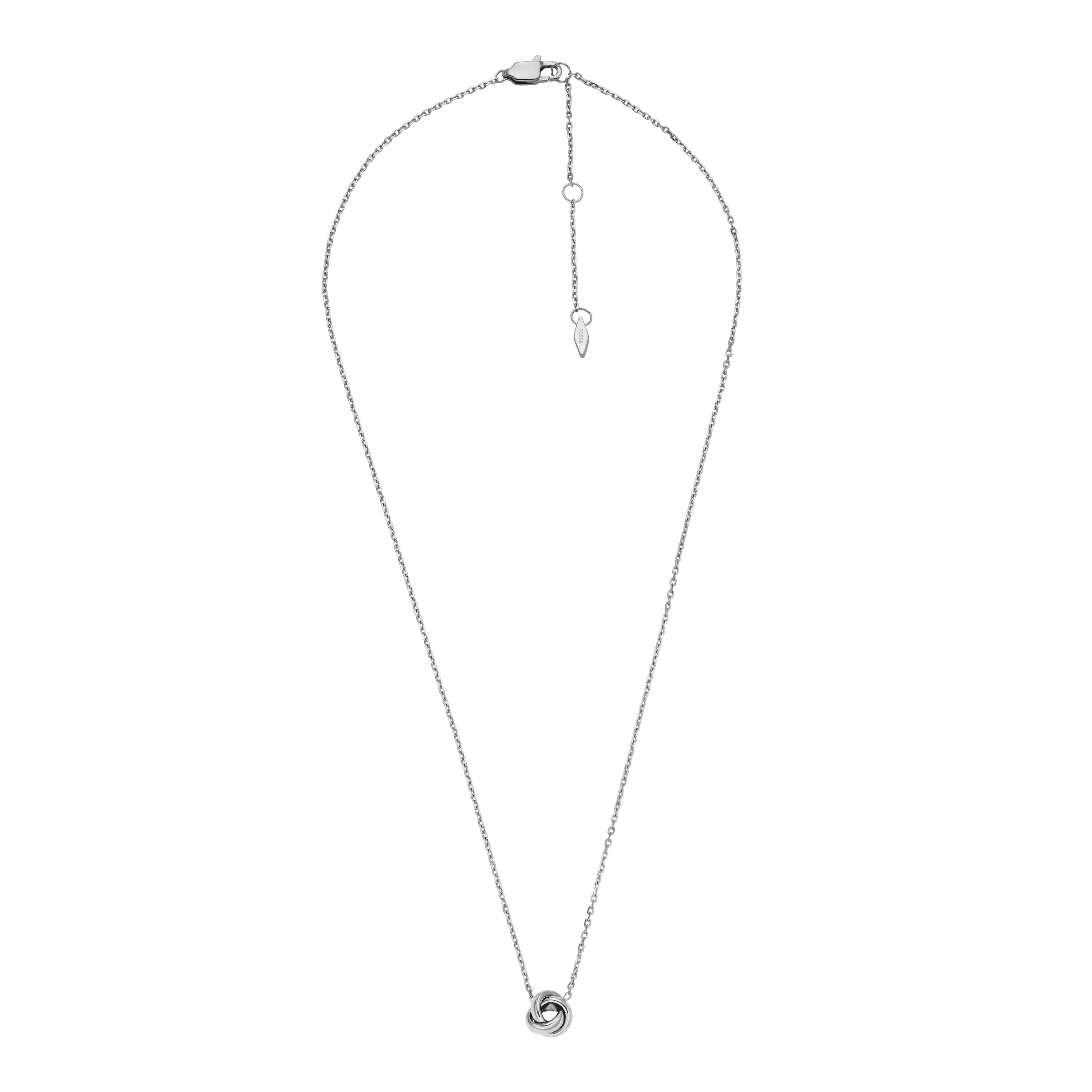 Fossil Women's Love Knot Stainless Steel Station Necklace