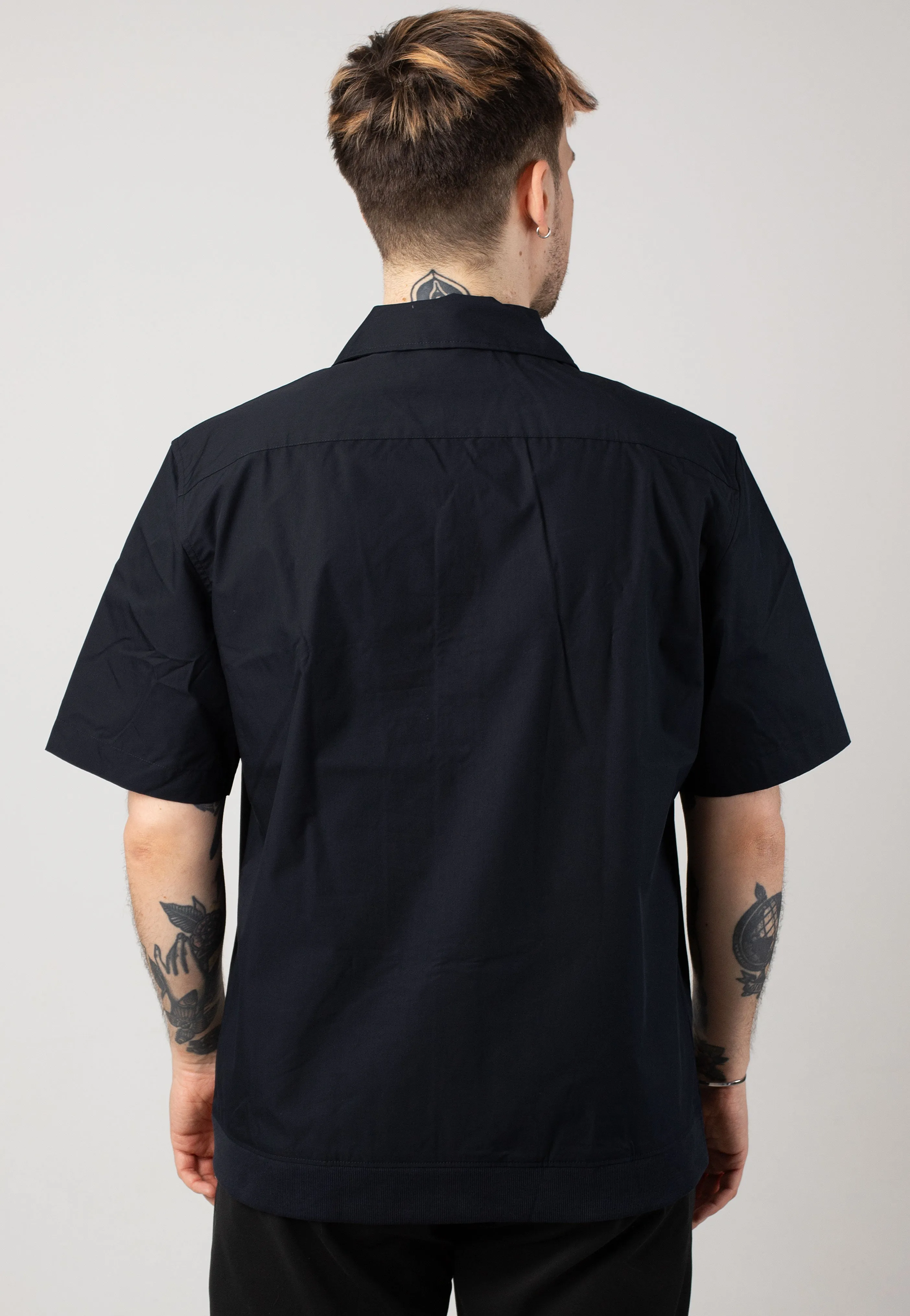 Fred Perry - Ribbed Hem Revere Collar Navy - Shirt