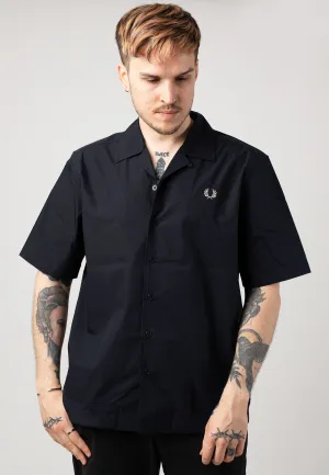 Fred Perry - Ribbed Hem Revere Collar Navy - Shirt