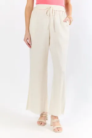 Full Sail Beige Linen Blend Pull On Pants SALE