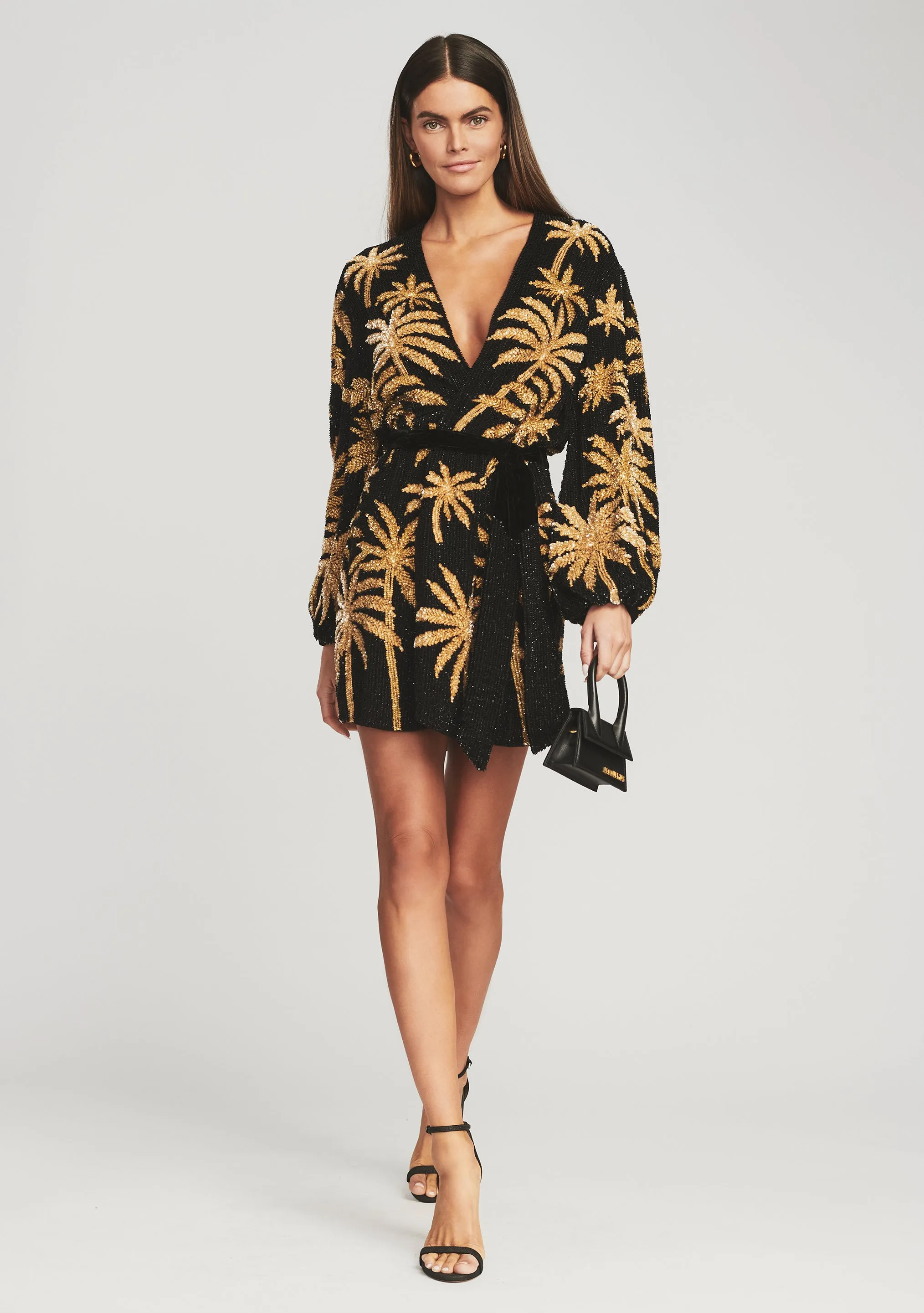 Gabrielle Sequin Palm Robe
