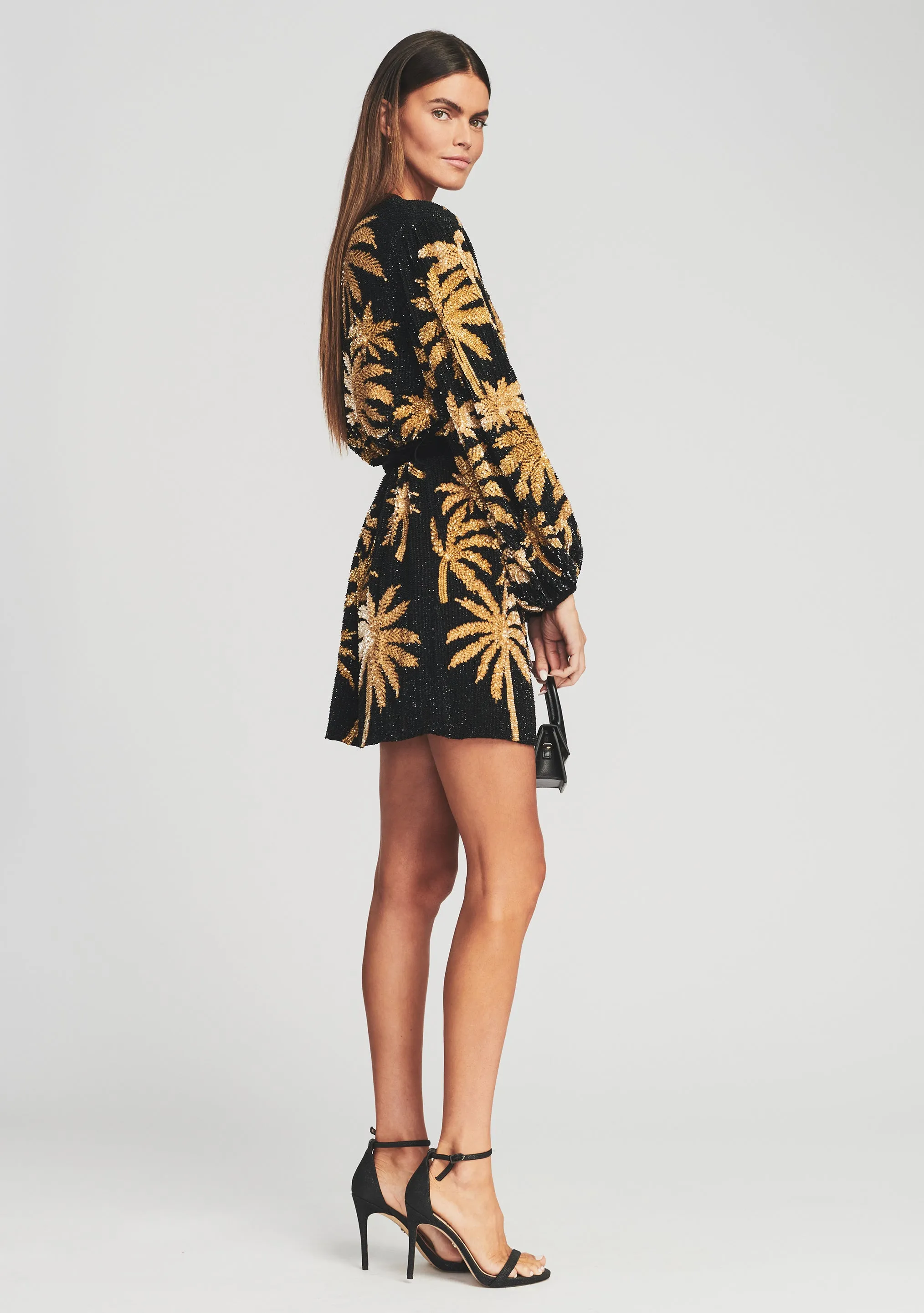 Gabrielle Sequin Palm Robe