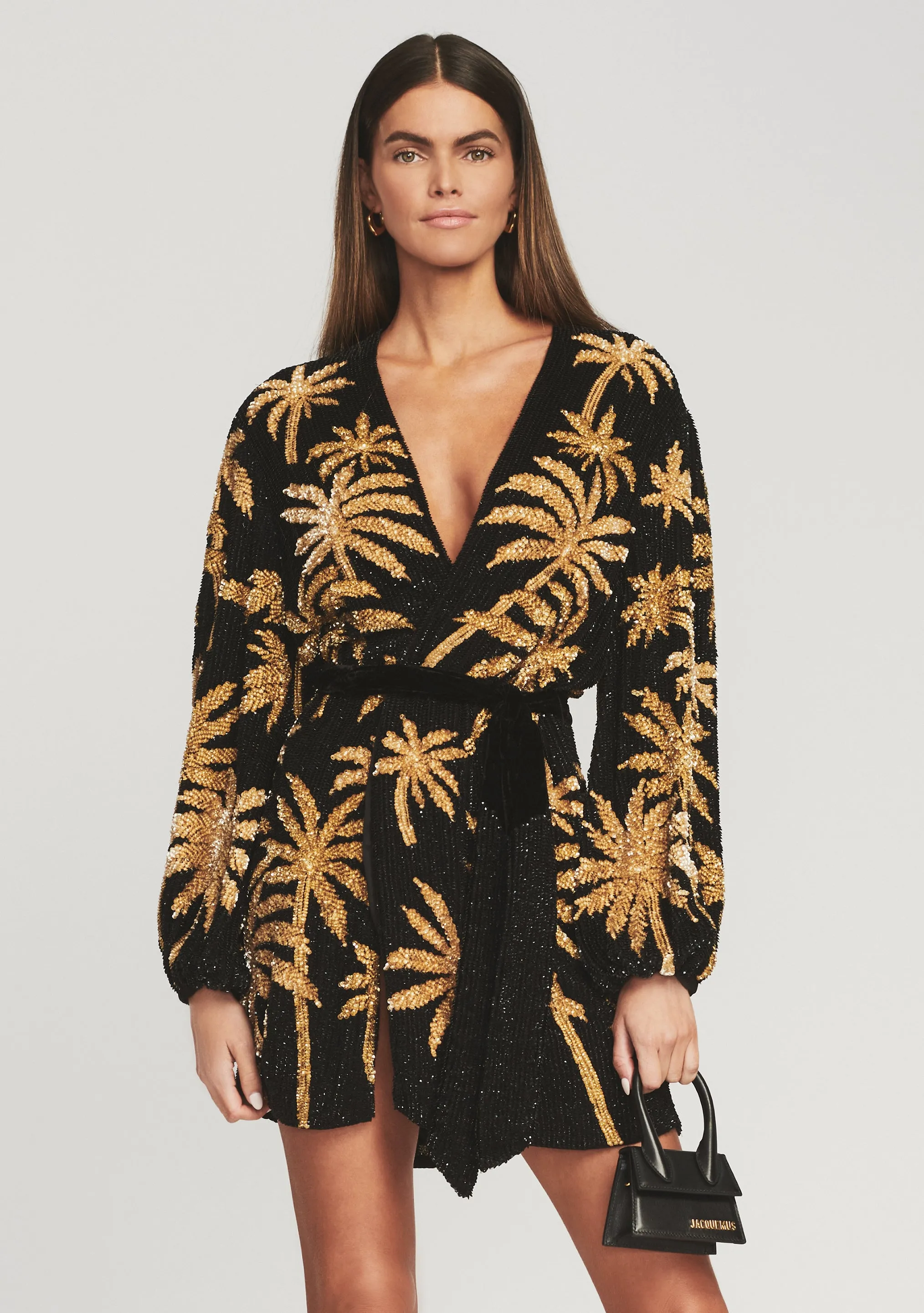 Gabrielle Sequin Palm Robe