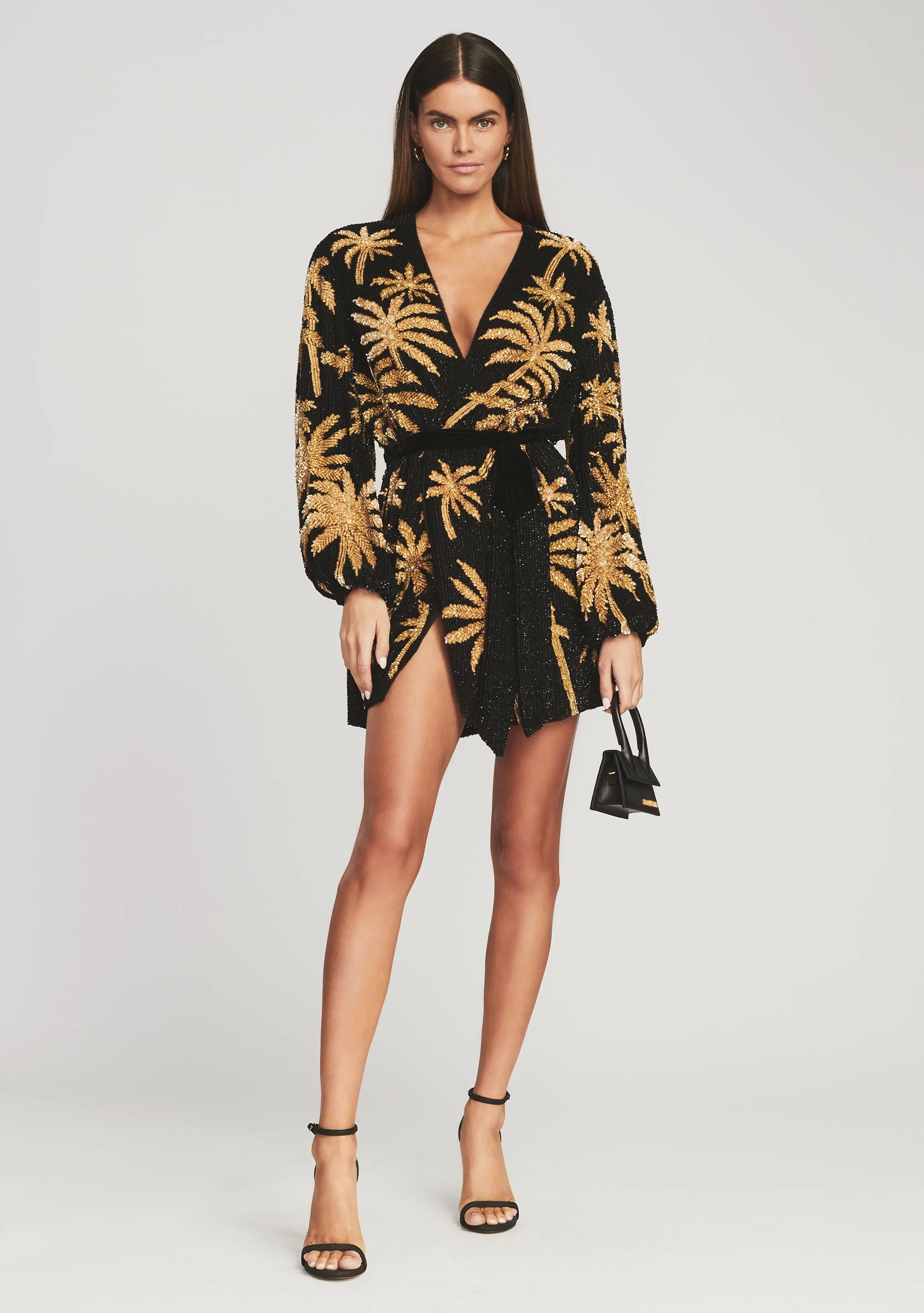 Gabrielle Sequin Palm Robe