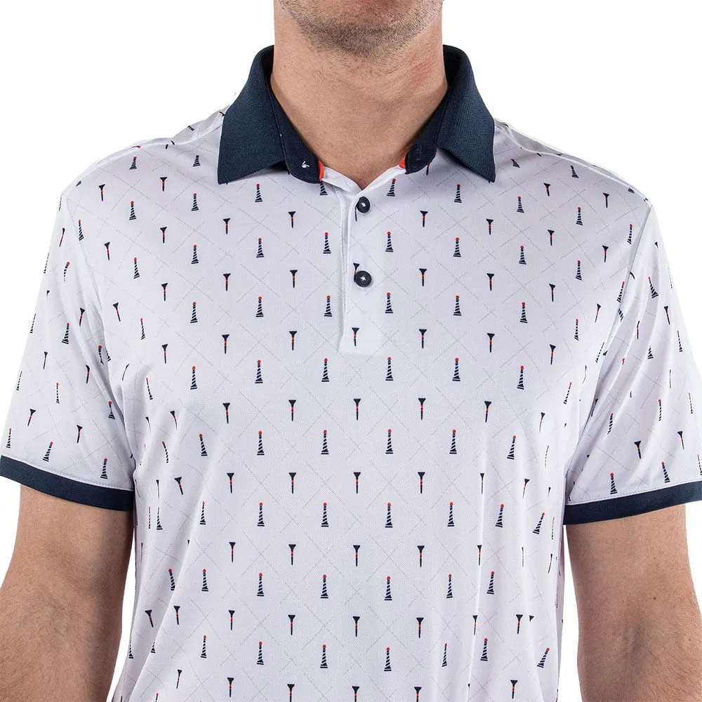 Galvin Green Manolo Ventil8  Polo Shirt - White/Navy/Orange
