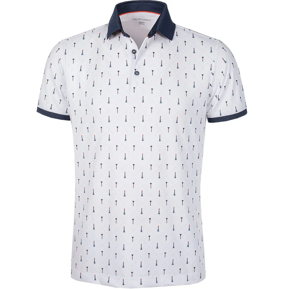 Galvin Green Manolo Ventil8  Polo Shirt - White/Navy/Orange