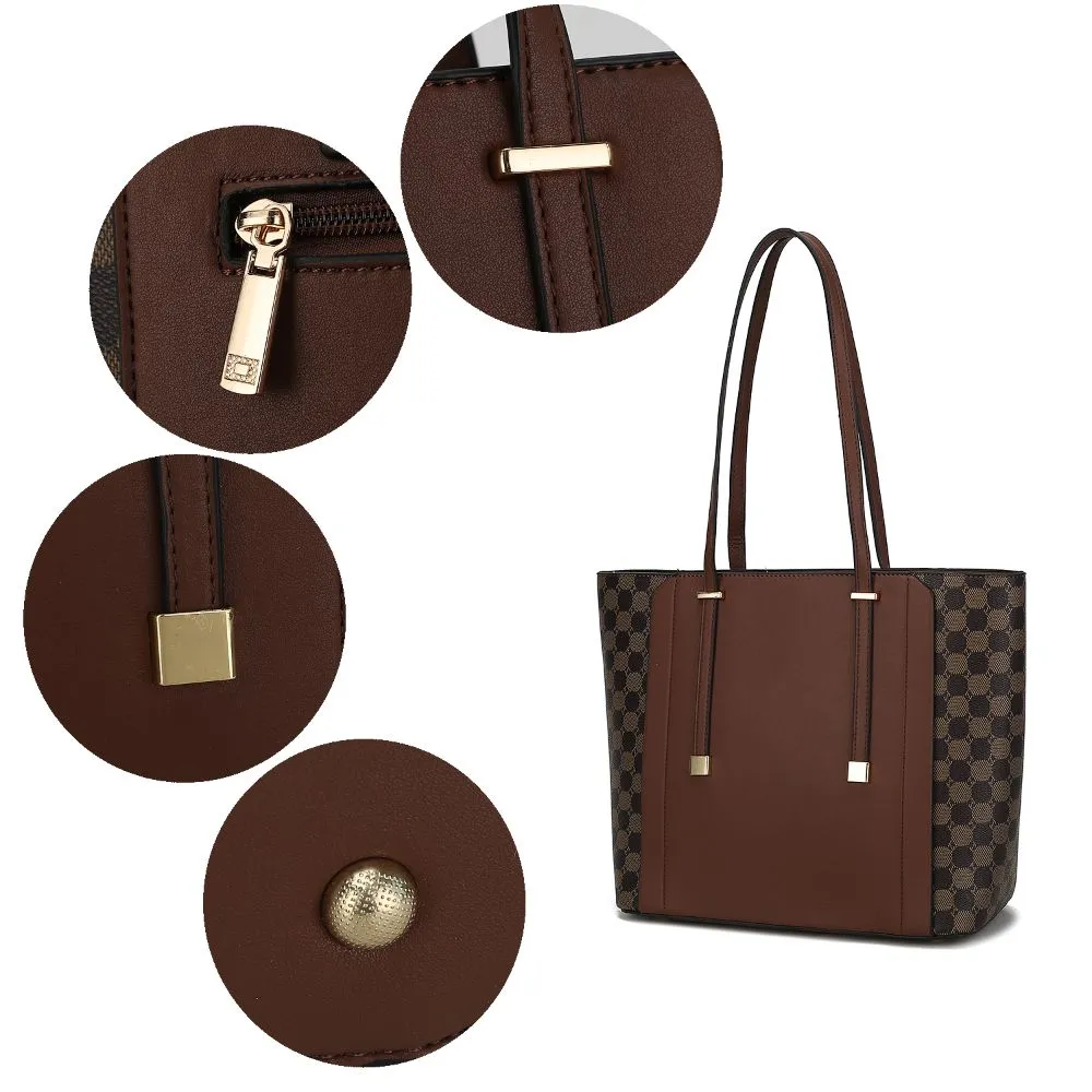 Giana Vegan Leather Tote Handbag -3 piece set
