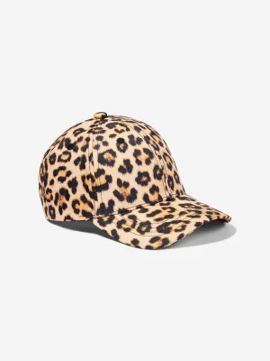 Girls Allover Leopard Cap in Brown