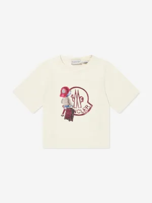 Girls Bear Logo T-Shirt in Ivory