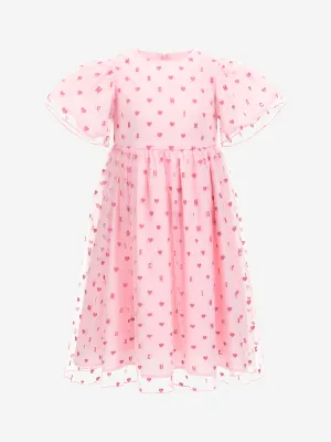 Girls Hearts Dress in Pink