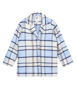 Girl's Plaid Jacket In Blue Multi