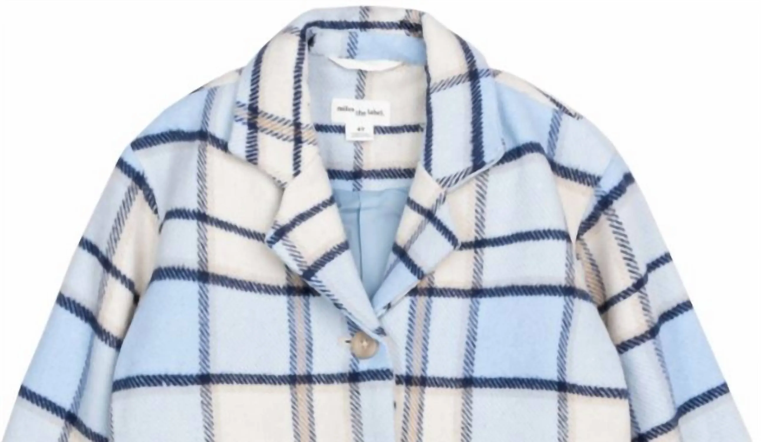 Girl's Plaid Jacket In Blue Multi