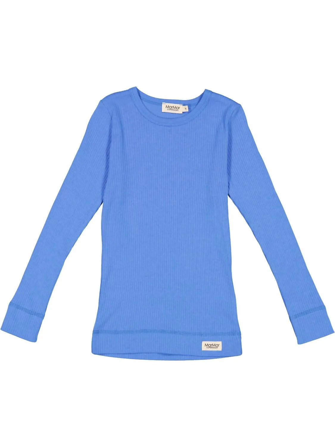 Girls Ribbed Long Sleeve Shirt In Vivid Blue