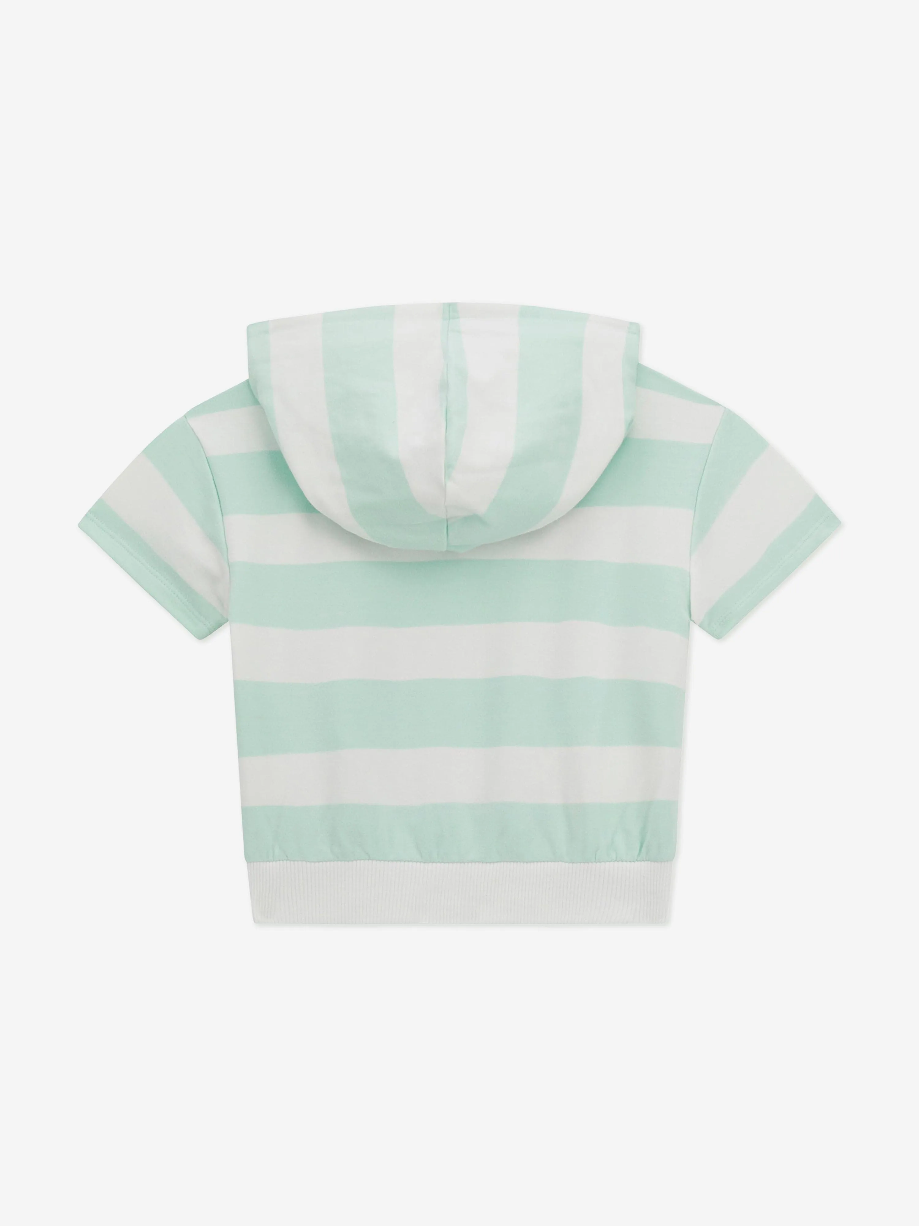 Girls Striped Heart Hoodie in Green