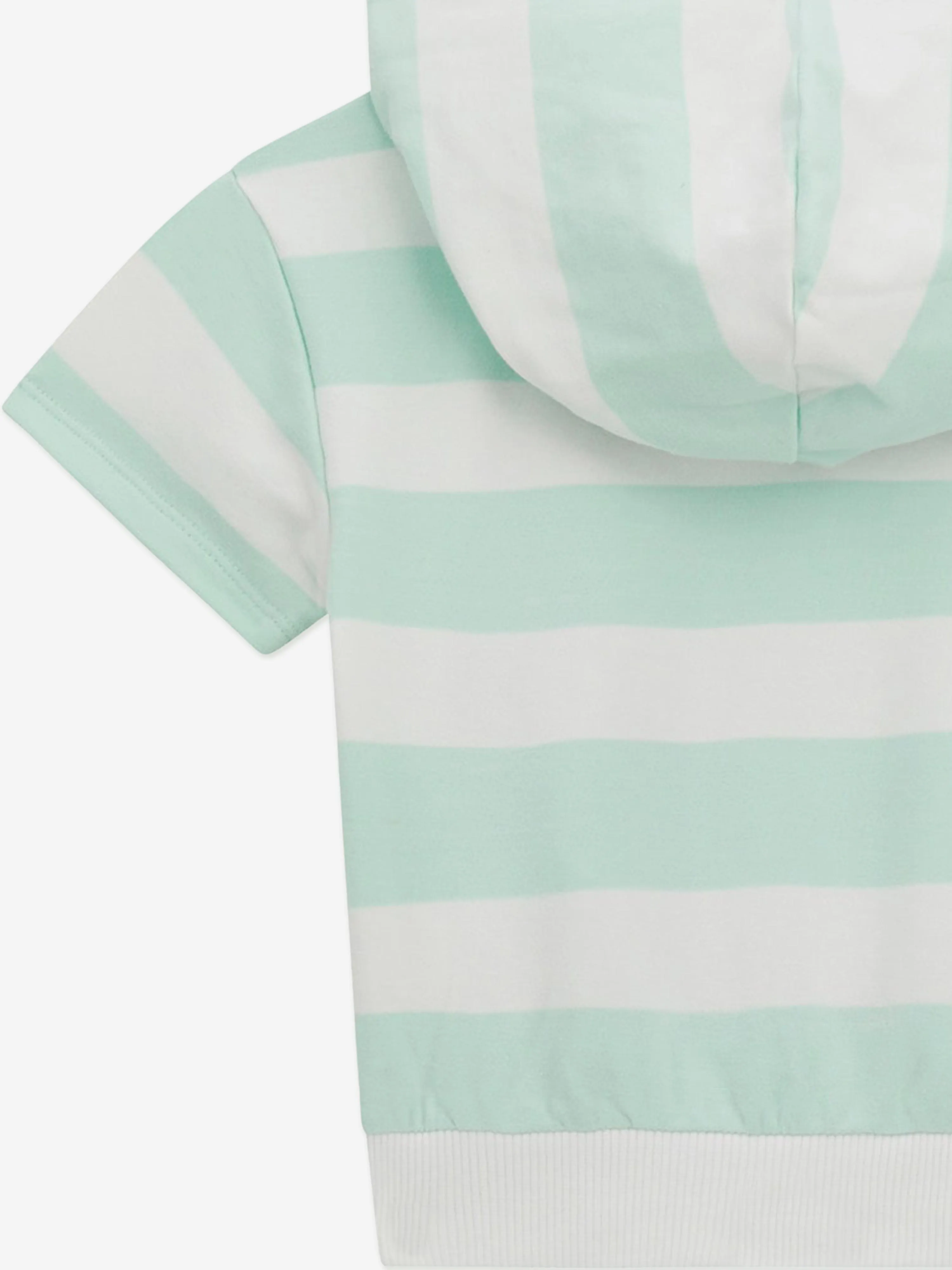 Girls Striped Heart Hoodie in Green