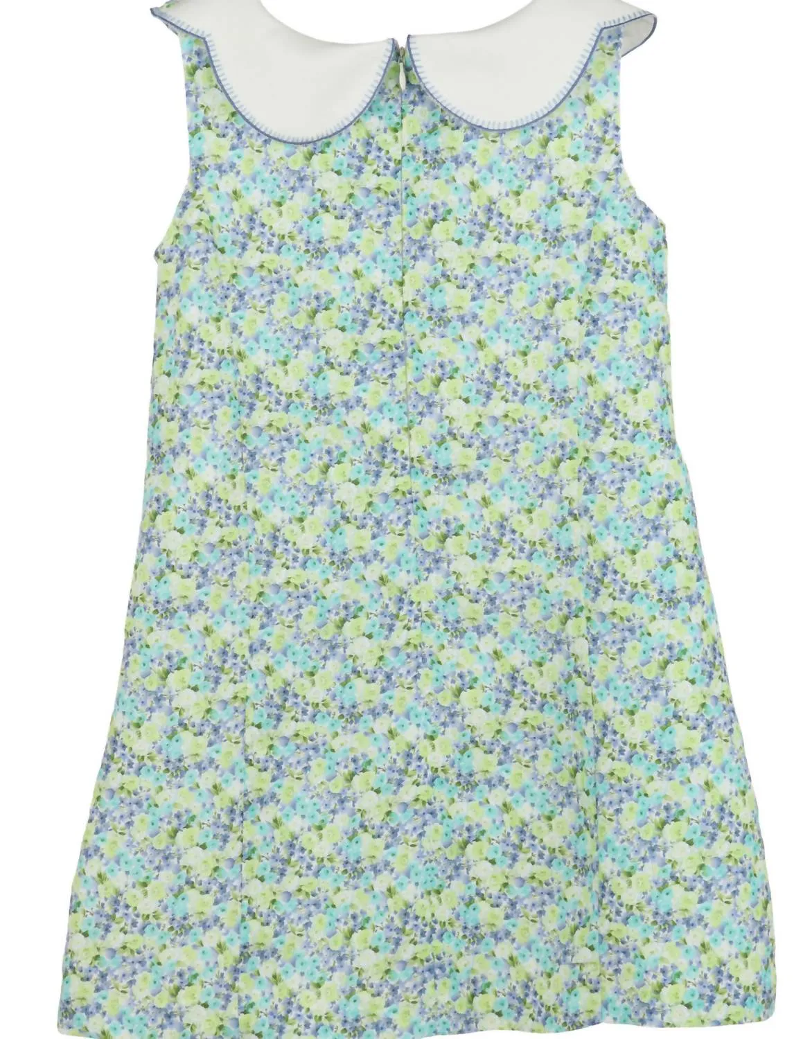 Girl's Vintage Smock Dress In Blue