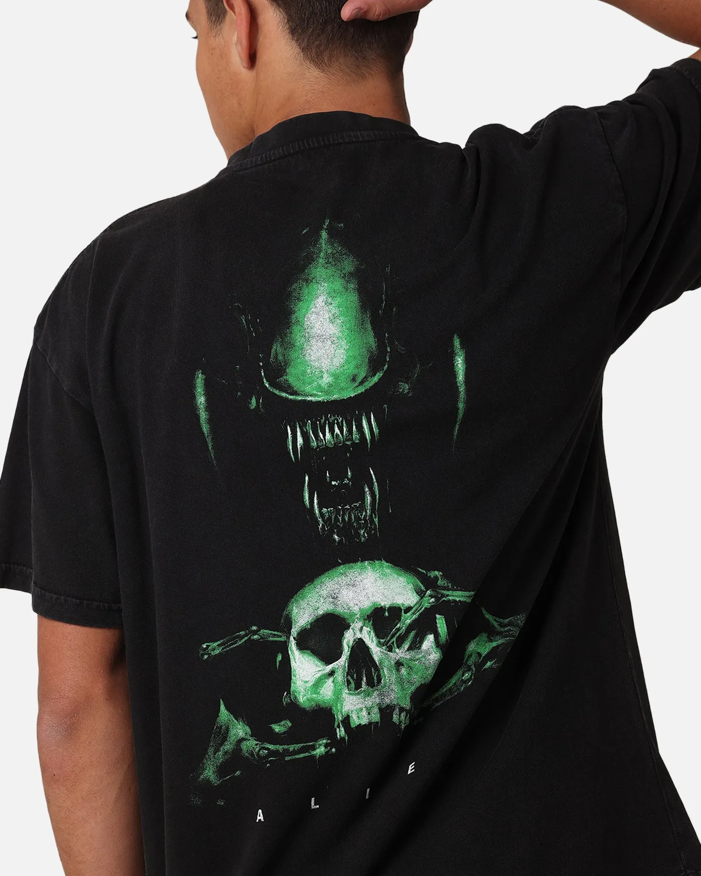Goat Crew Alien Vintage T-Shirt Black Acidwash