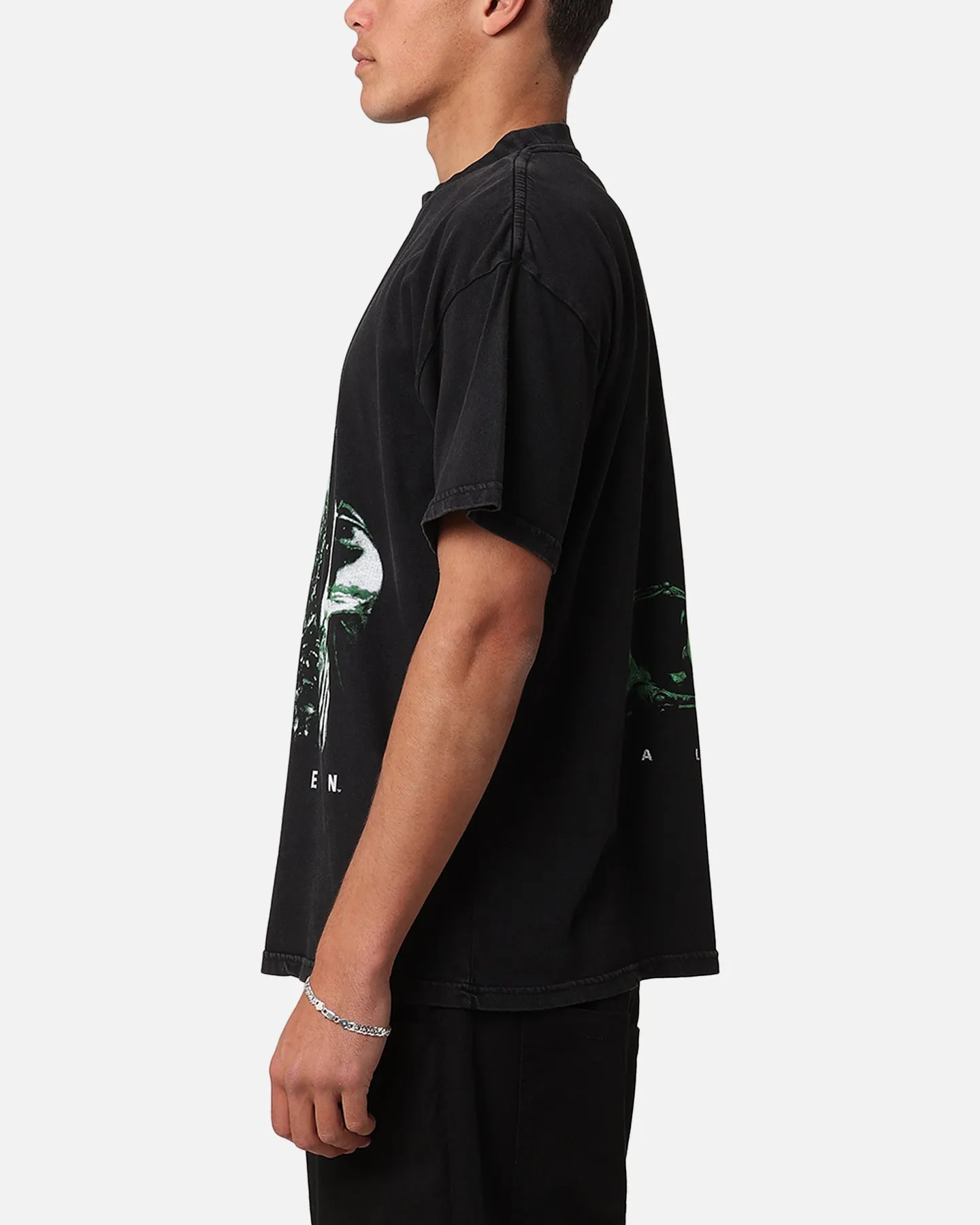 Goat Crew Alien Vintage T-Shirt Black Acidwash