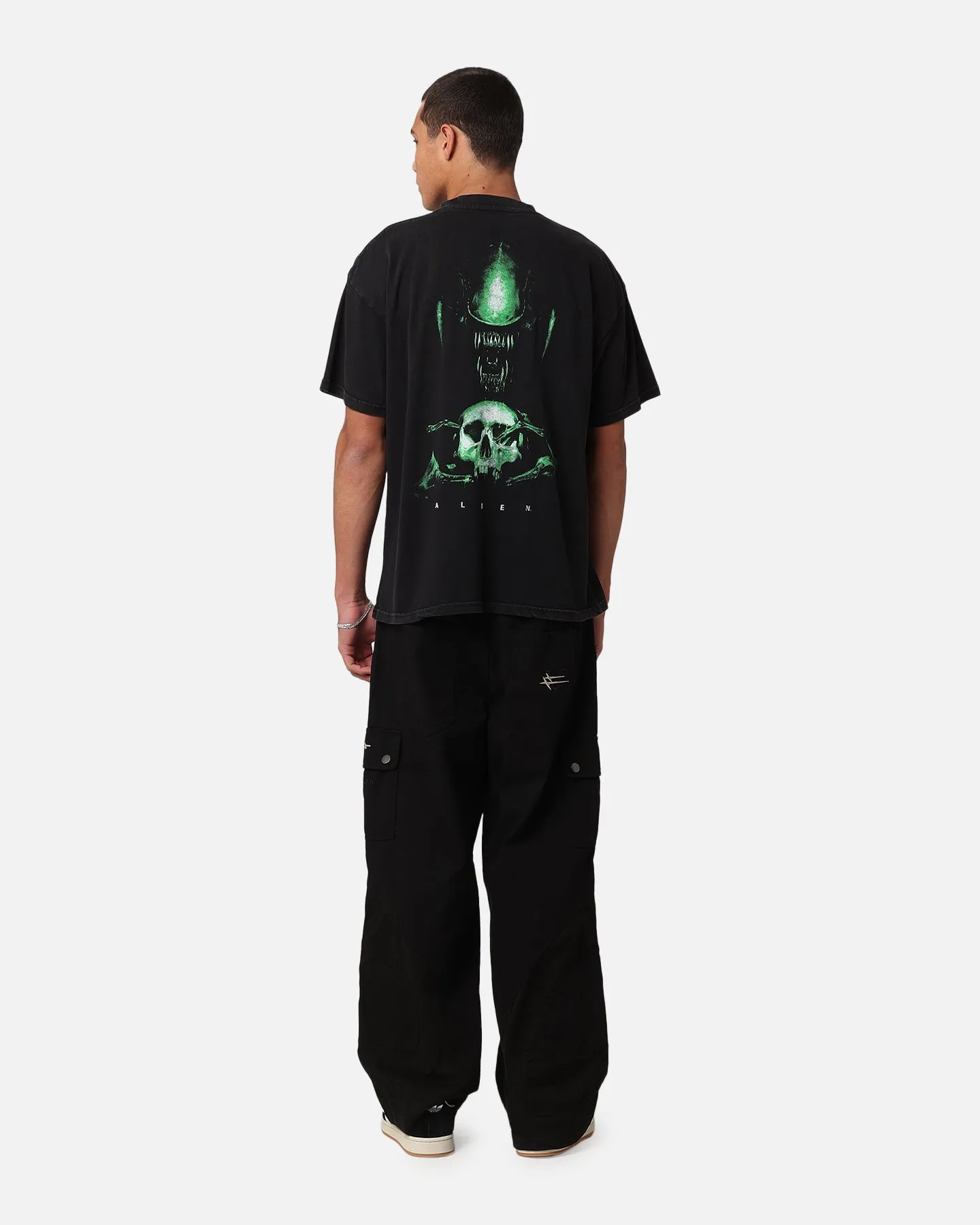 Goat Crew Alien Vintage T-Shirt Black Acidwash