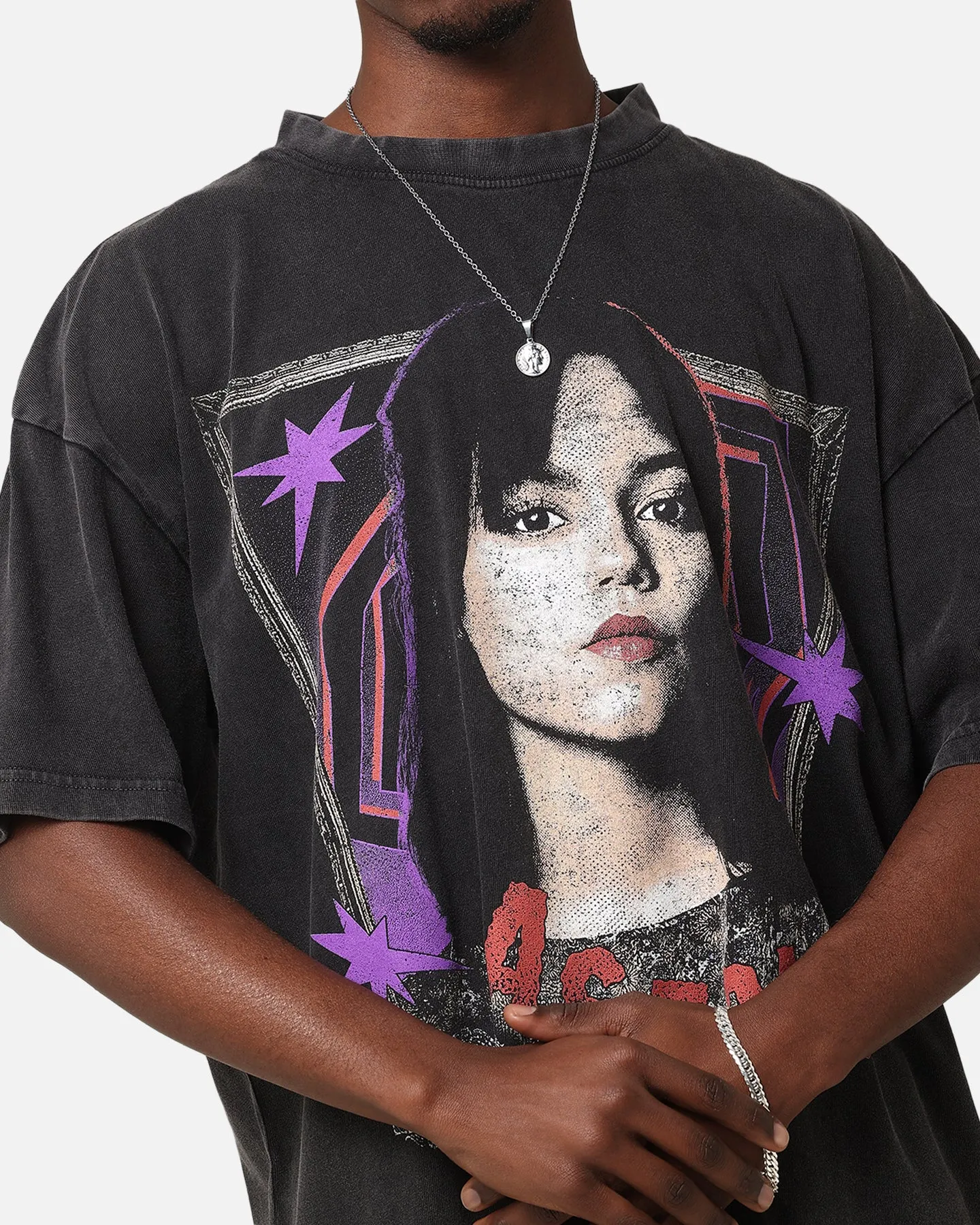 Goat Crew X Beetlejuice Astrid Vintage T-Shirt Black Acidwash
