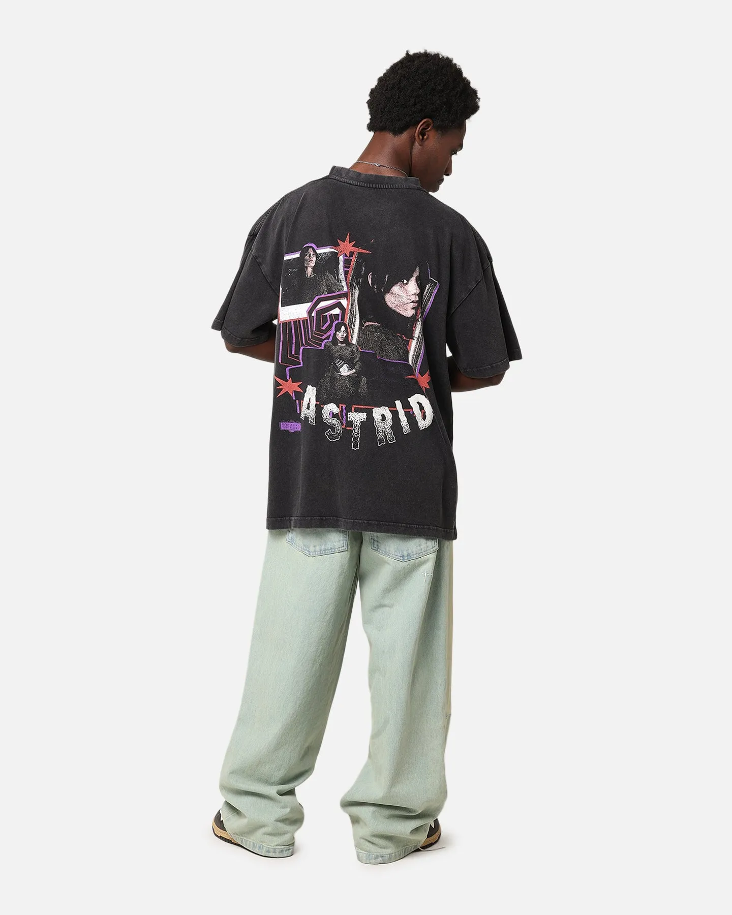 Goat Crew X Beetlejuice Astrid Vintage T-Shirt Black Acidwash