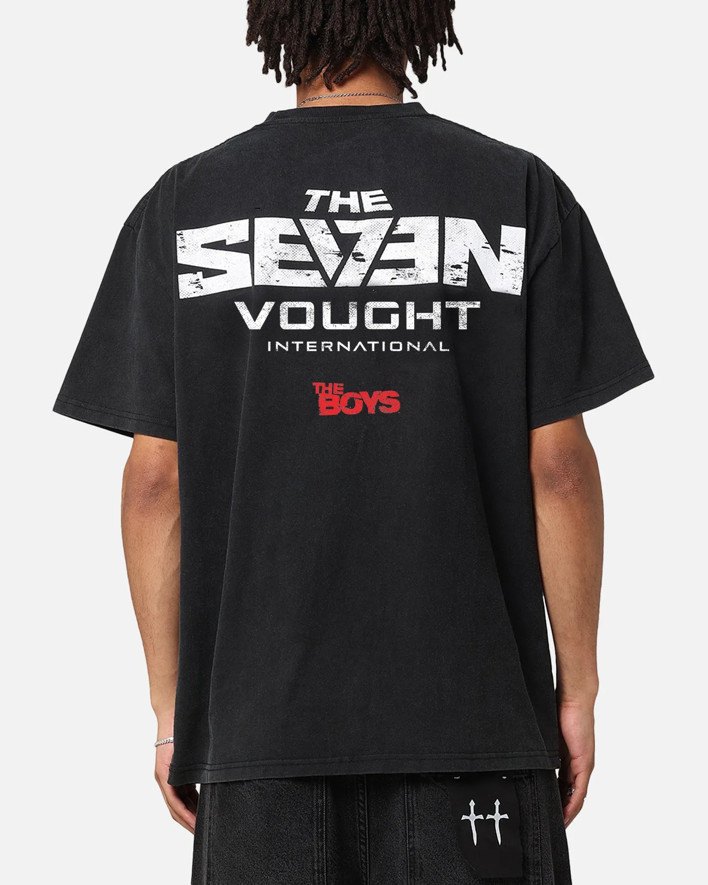 Goat Crew X The Boys The Seven Vought Vintage T-Shirt Black Acidwash