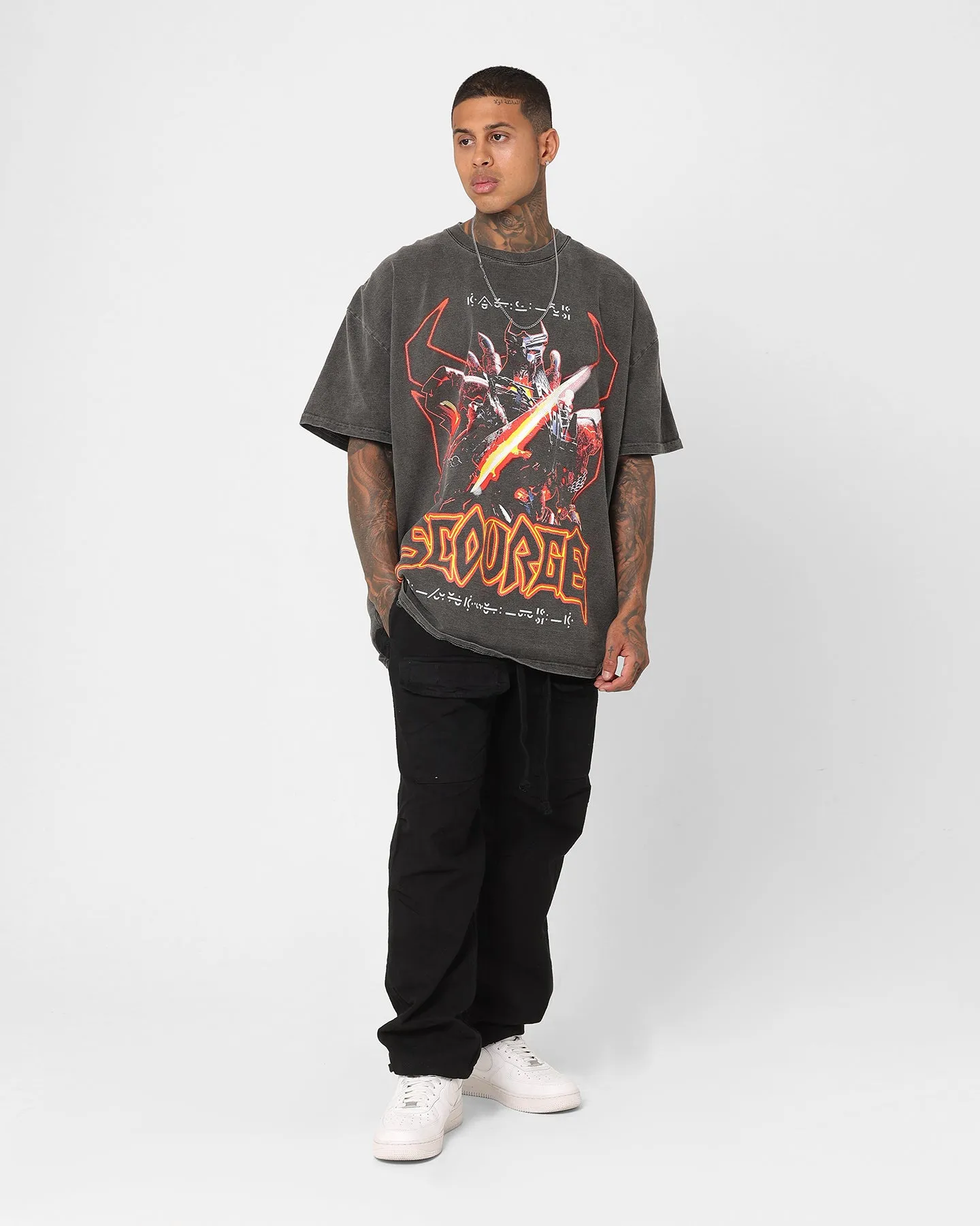 Goat Crew X Transformers Scourge Heavyweight Vintage T-Shirt Black Wash