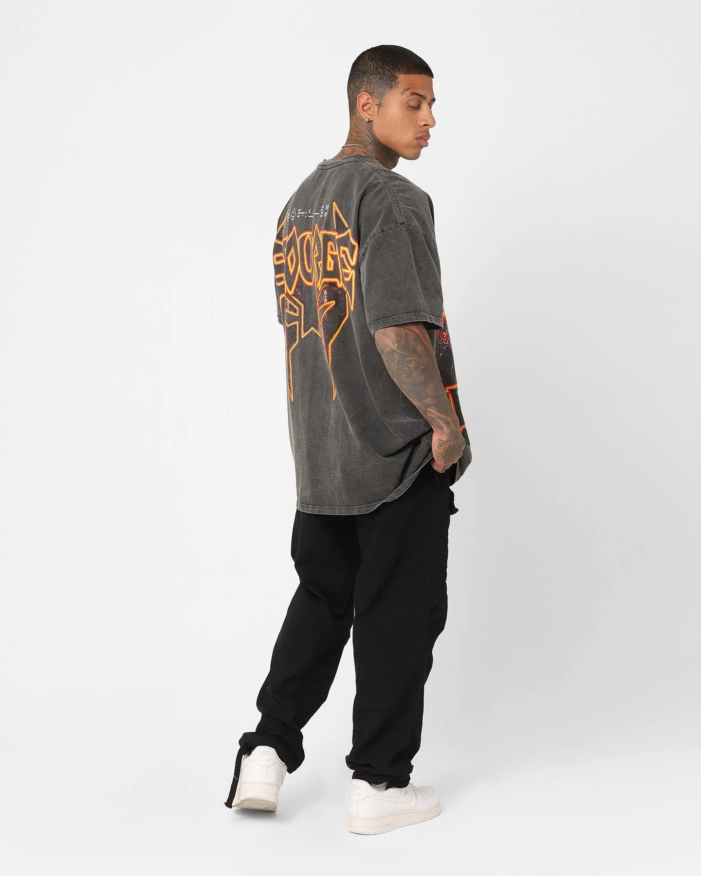 Goat Crew X Transformers Scourge Heavyweight Vintage T-Shirt Black Wash