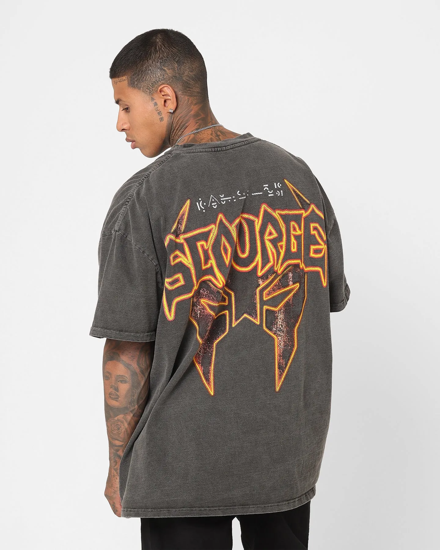 Goat Crew X Transformers Scourge Heavyweight Vintage T-Shirt Black Wash