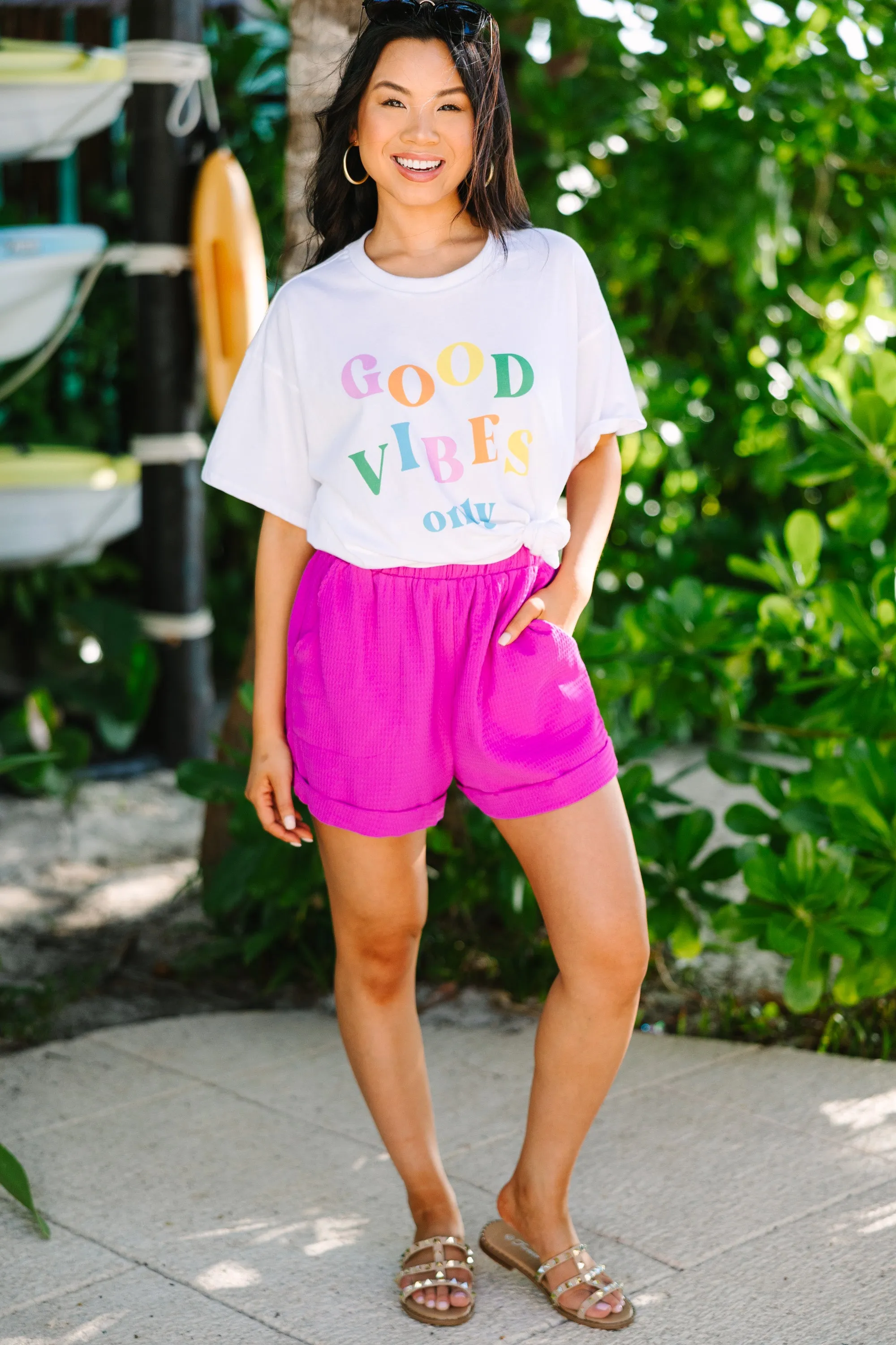 Good Vibes Only White Graphic Tee