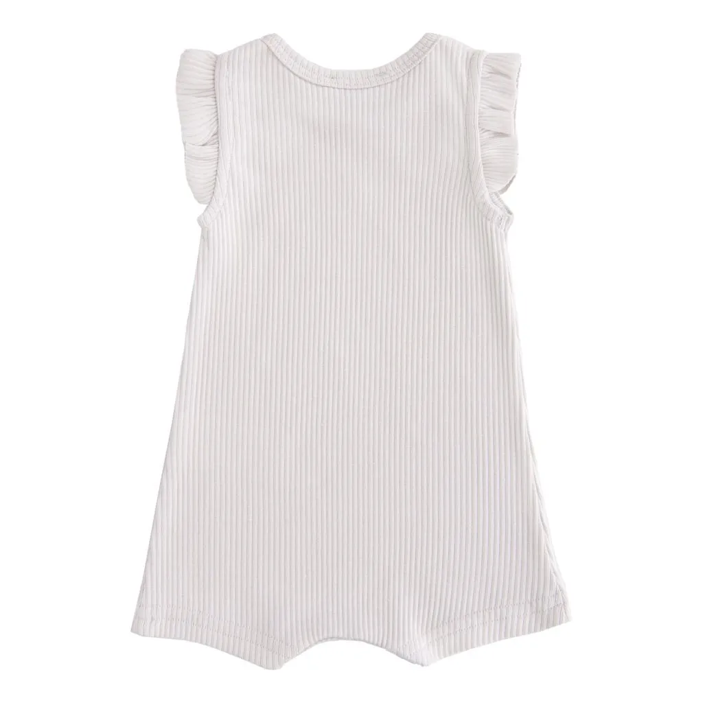 Grey Fog Ruffle Modal Romper