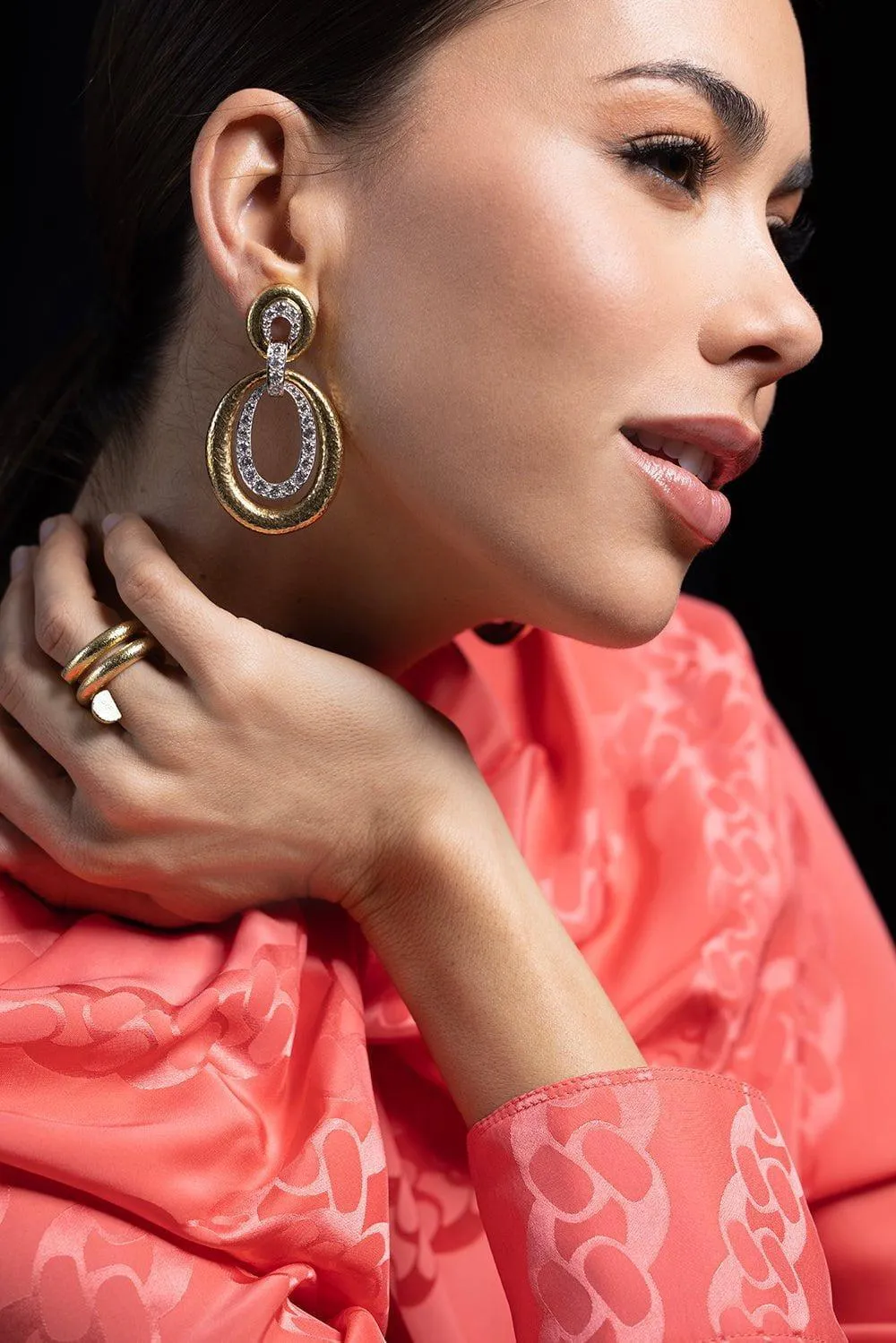 Hammered Double Oval Madison Earrings