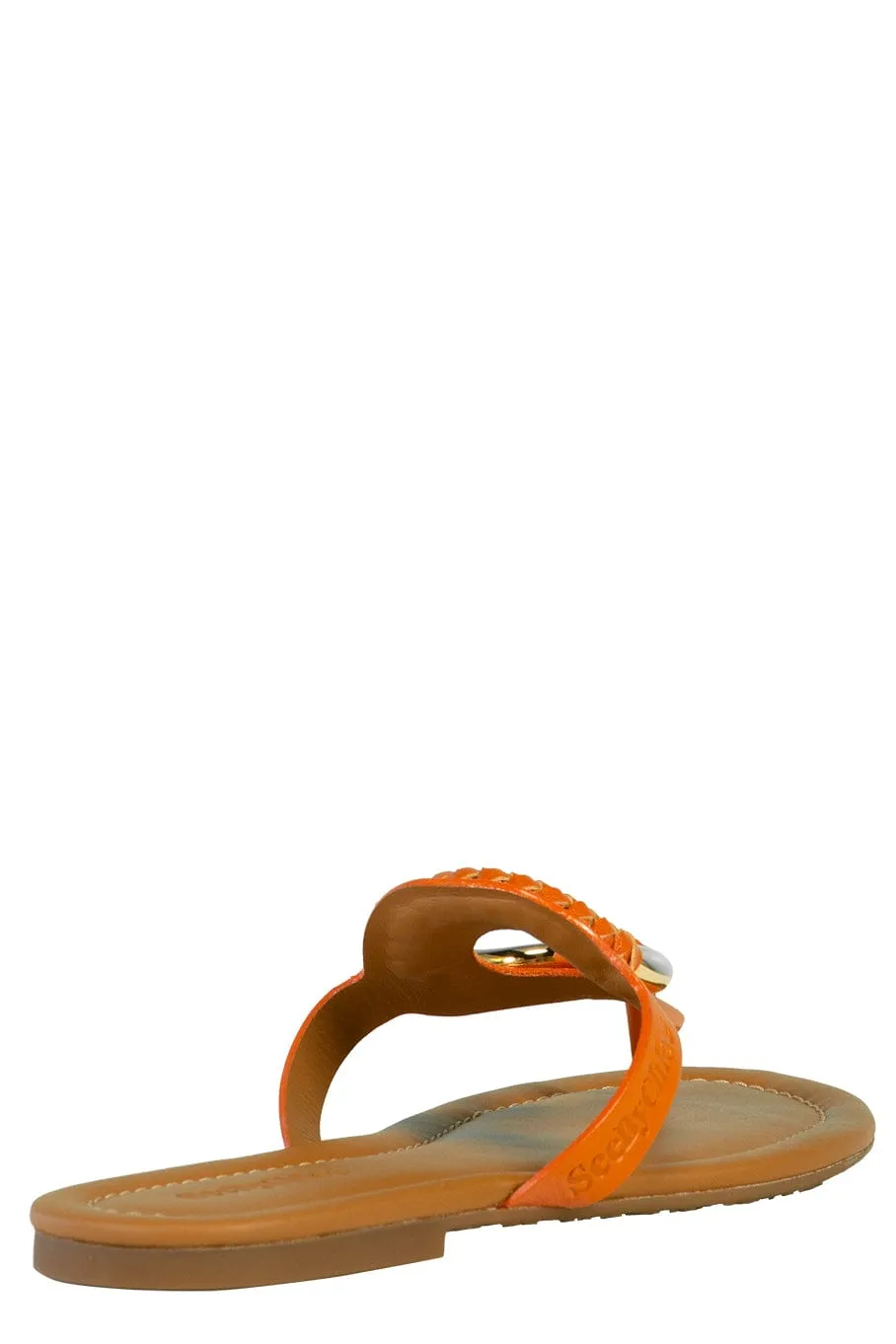 Hana Leather Ring Sandal - Orange