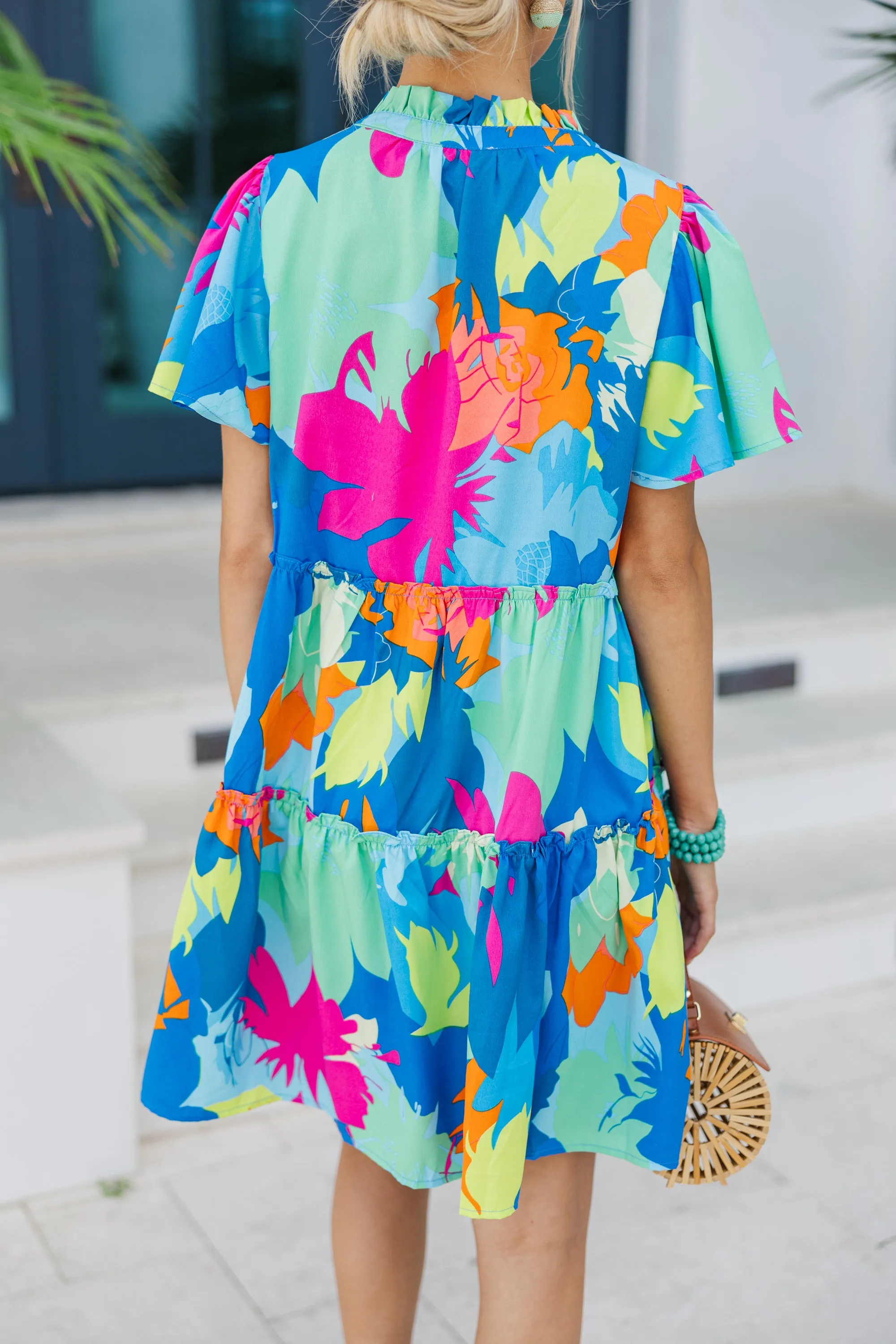 Happy Days Blue Floral Babydoll Dress