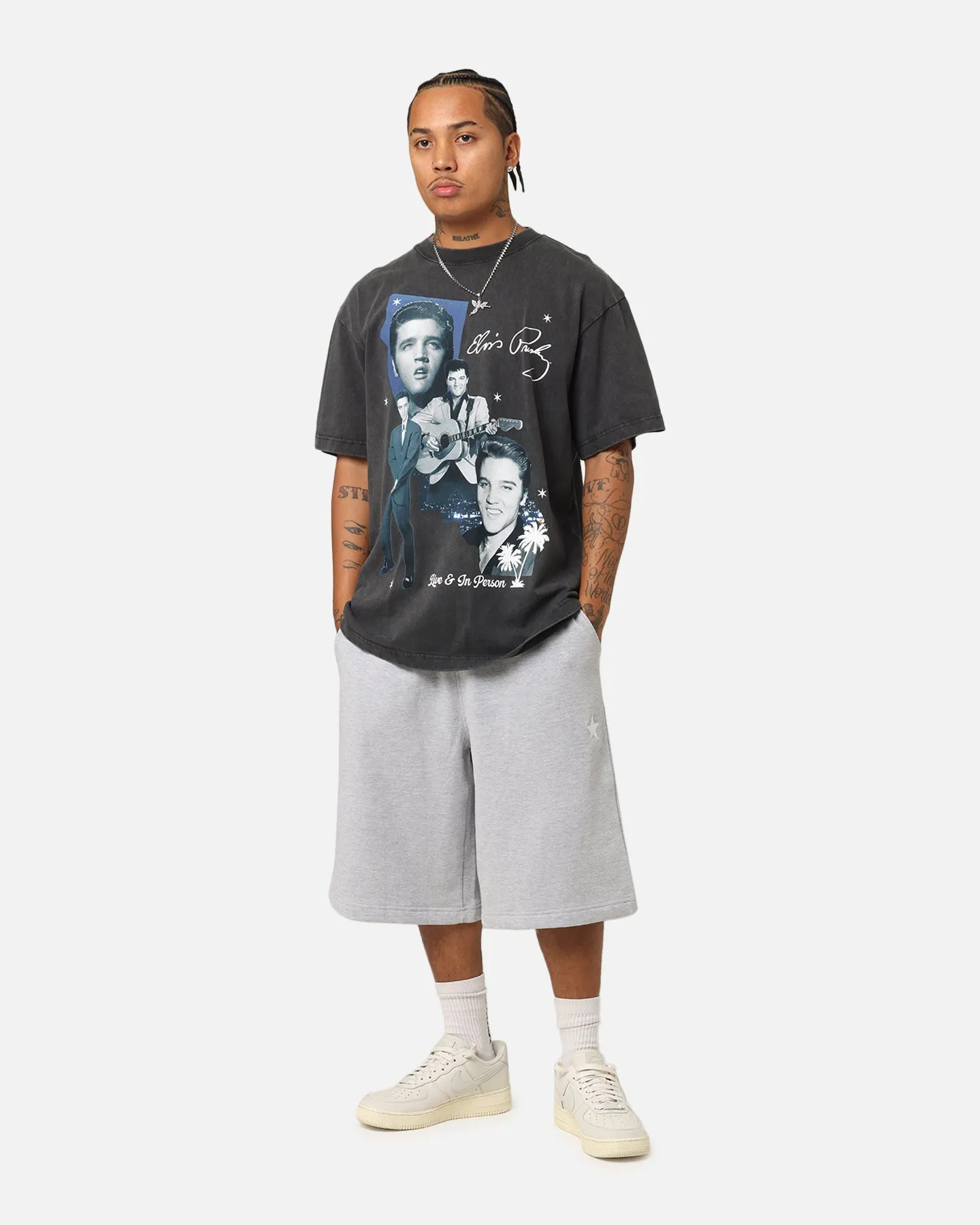 ID Supply Elvis Presley Live In LA T-Shirt Washed Black