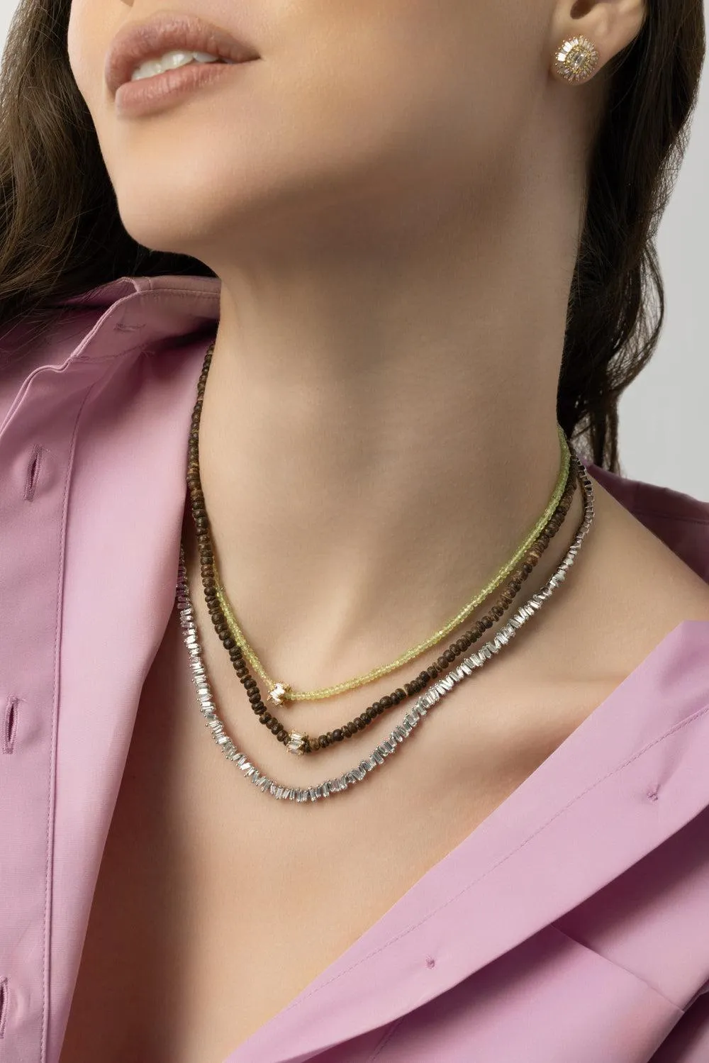 Infinite Chrysoberyl Diamond Bead Necklace