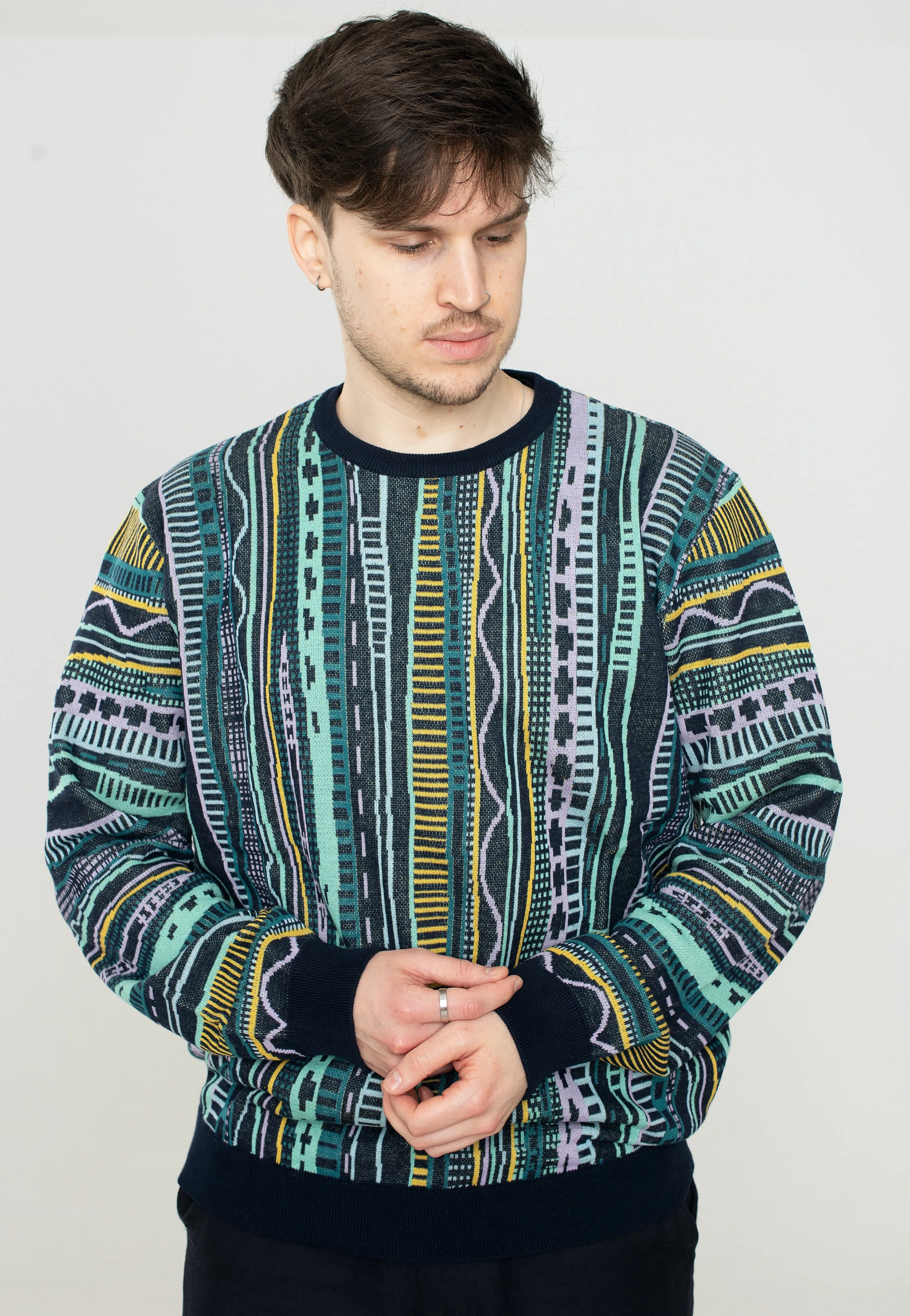 Iriedaily - Theodore Summer Knit Navy Mint - Pullover