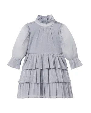 Janie and Jack Sparkle Mesh Ruffle Dress