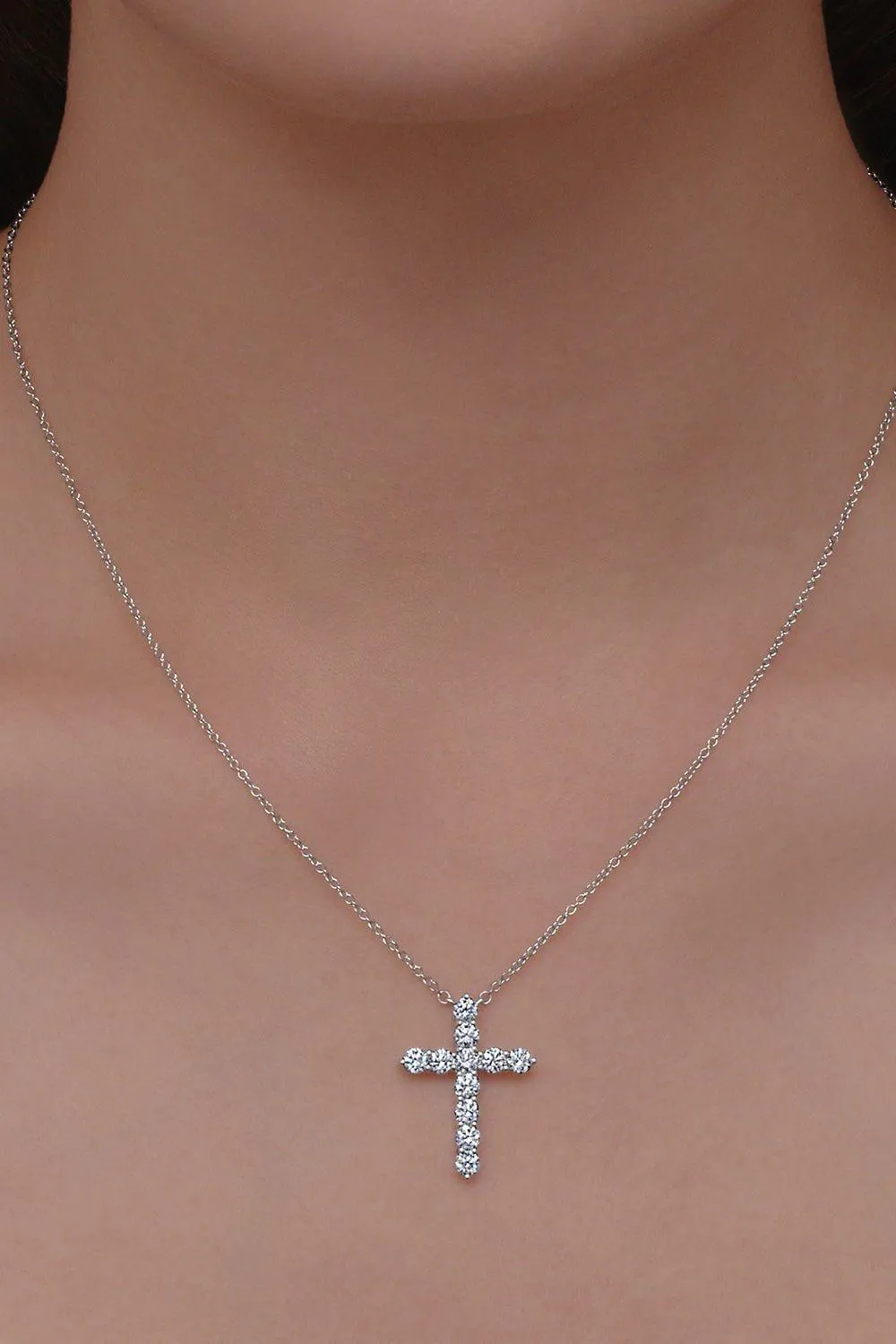 Large Diamond Cross Pendant Necklace