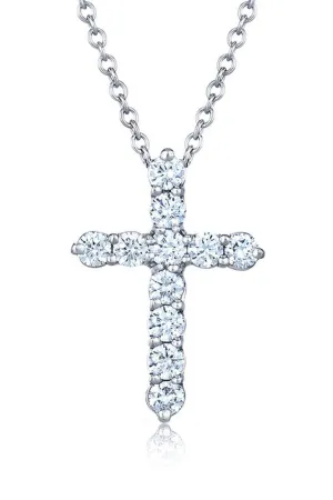Large Diamond Cross Pendant Necklace