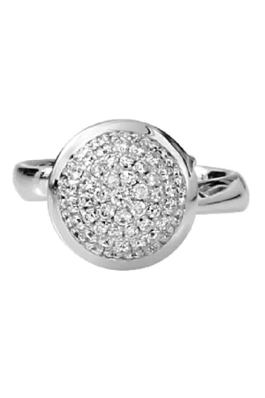 Large Diamond Pave Bouton Ring